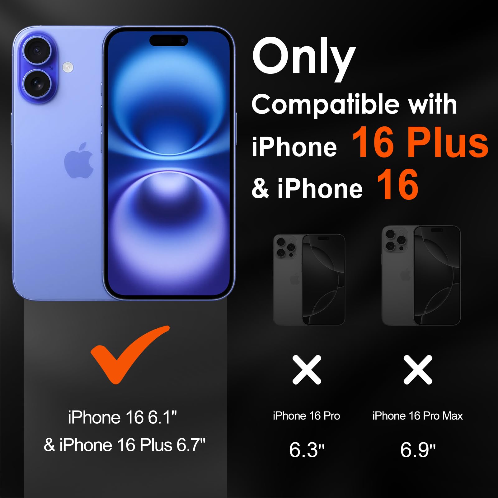 Ivoler 4 Pack Camera Lens Protector For Iphone 16 6.1   / Iphone 16 Plus 6.7    Screen Protector Tempered Glass[Case Friendly][N