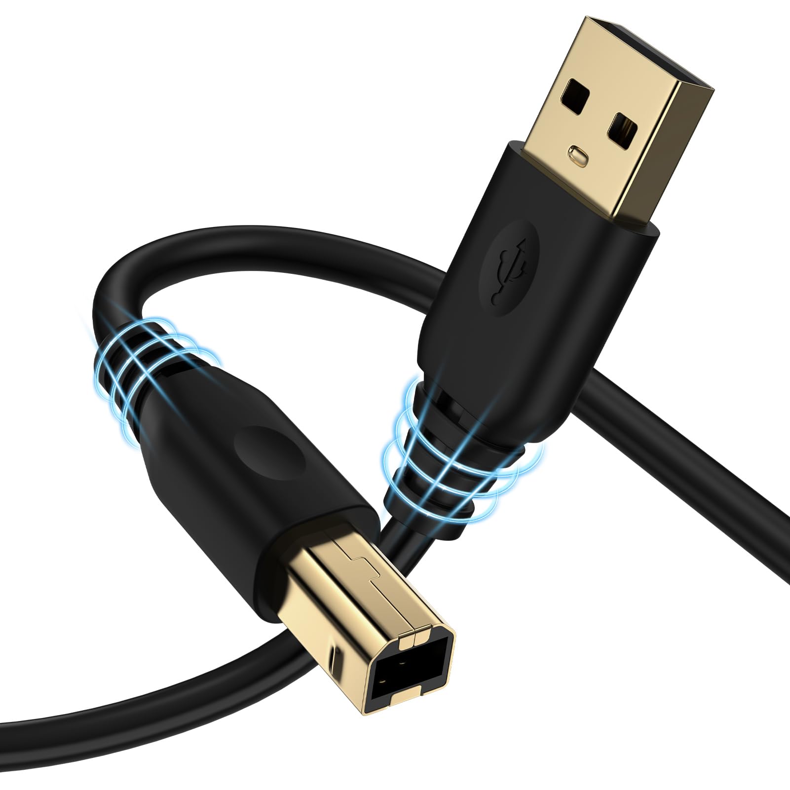 Usb Printer Cable 10Ft Type A To Usb B 2.0 Printer Scanner Cord High Speed Scanners Cable Compatible With Hp, Canon, Dell, Epson