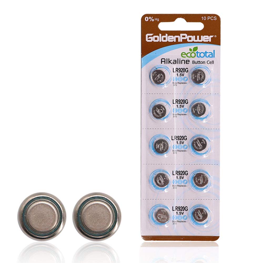 Golden Power Lr920Gh Alkaline Button Cell 15V Battery Hi Pro Strongest Leak Proof Performance,10 Count (Pack Of 1)