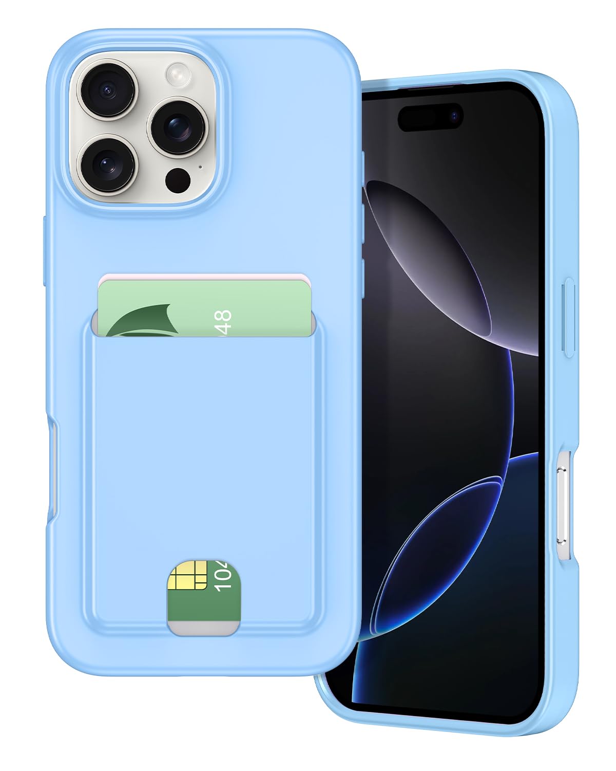 Petocase For Iphone 16 Pro Max Wallet Case Card Holder Slot Ultra Slim Fit Flexible Tpu Gel Rubber Soft Skin Silicone Protective