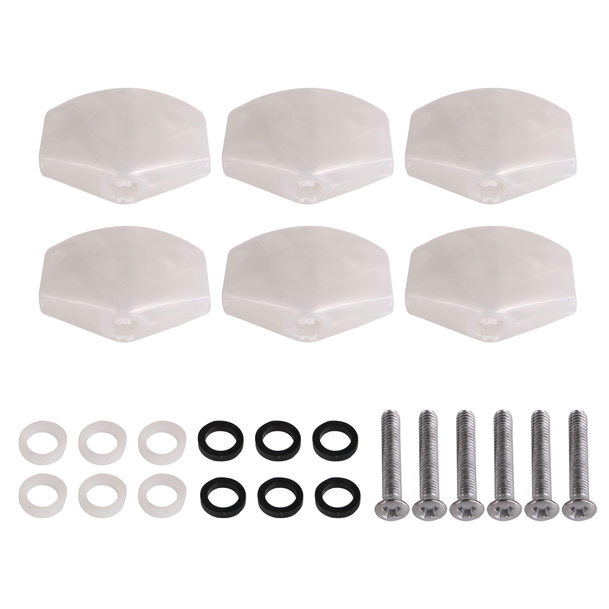 Lovermusic Guitar Tuner Machine Head Buttons White Pearl Tuning Key Square Buttons Set Of 6