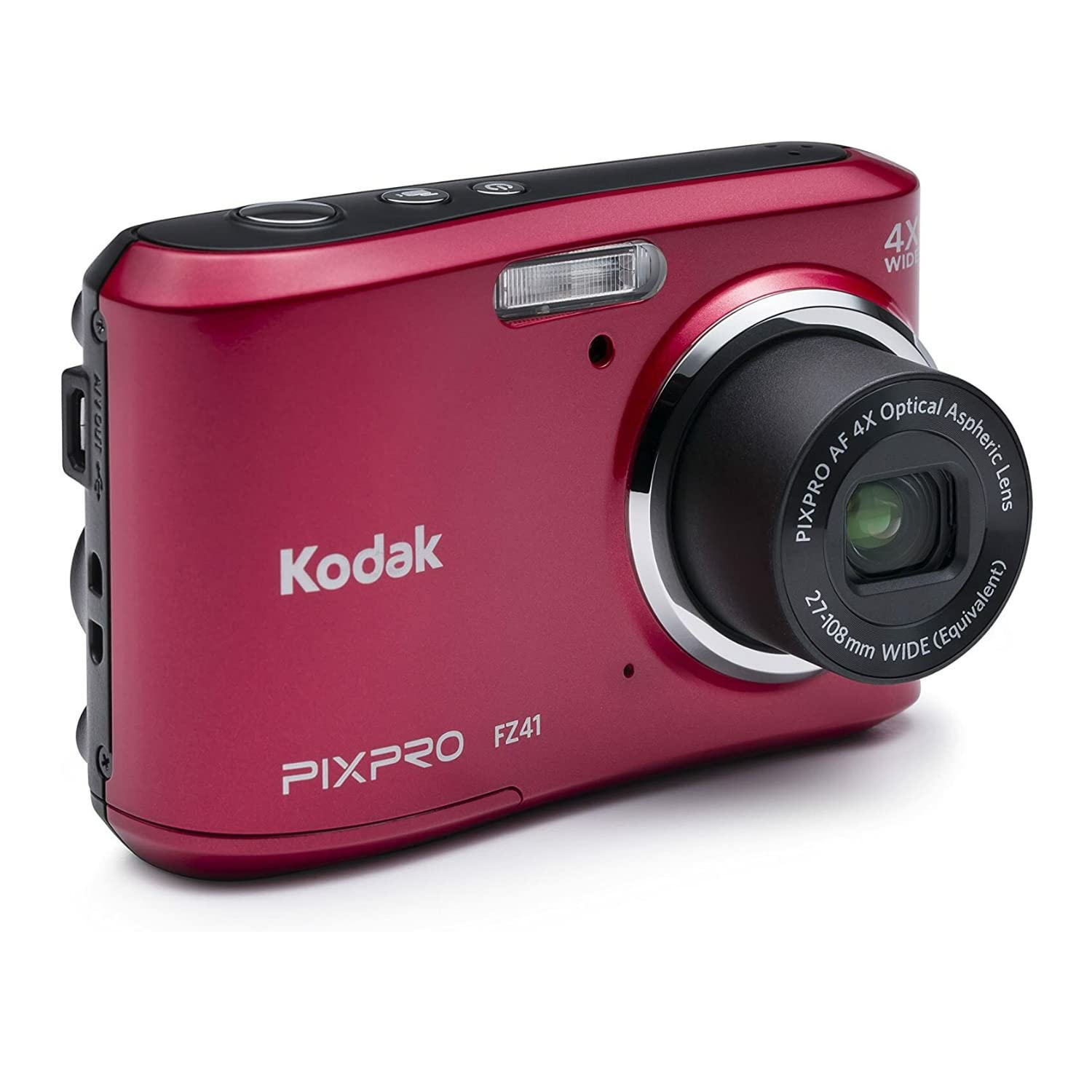 Kodak Pixpro Friendly Zoom Fz41 16 Mp Digital Camera With 4X Optical Zoom And 2.7'' Lcd Screen (Red)
