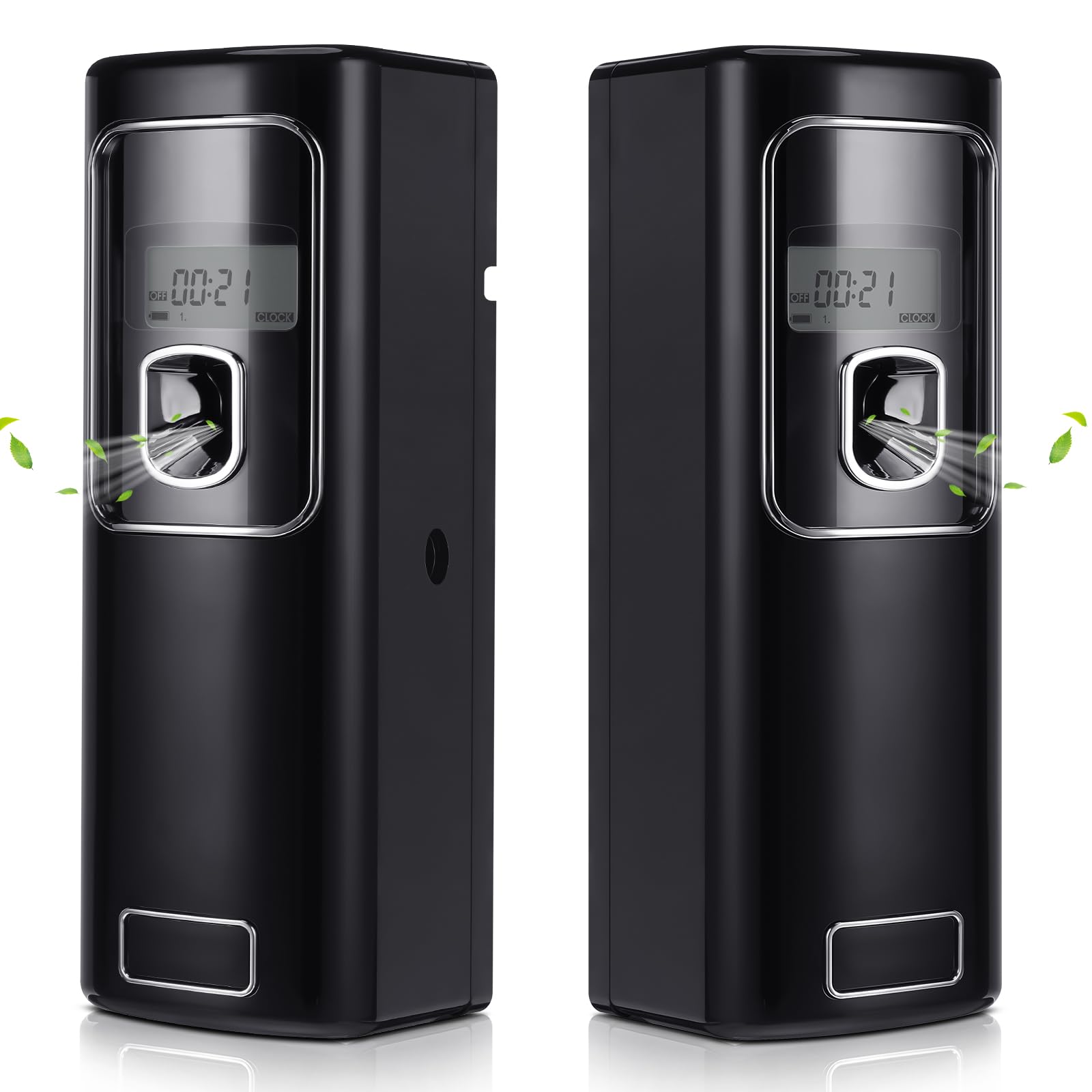 Rossesay 2 Pcs Automatic Air Freshener Spray Dispenser with Screen LCD Perfume Dispenser Wall Mount/Standing Capacity for Bathro