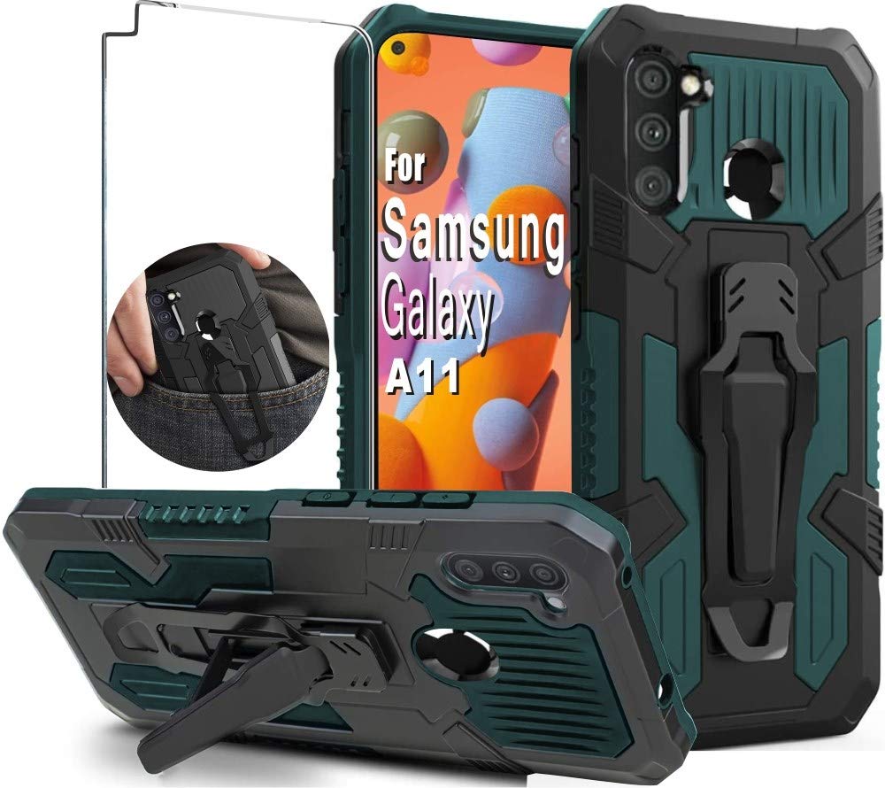 Folmeikat Galaxy A11 Case,Samsung A11 Case,With Hd Screen Protector Military Grade Protective With Belt Clip And Kickstand Prote