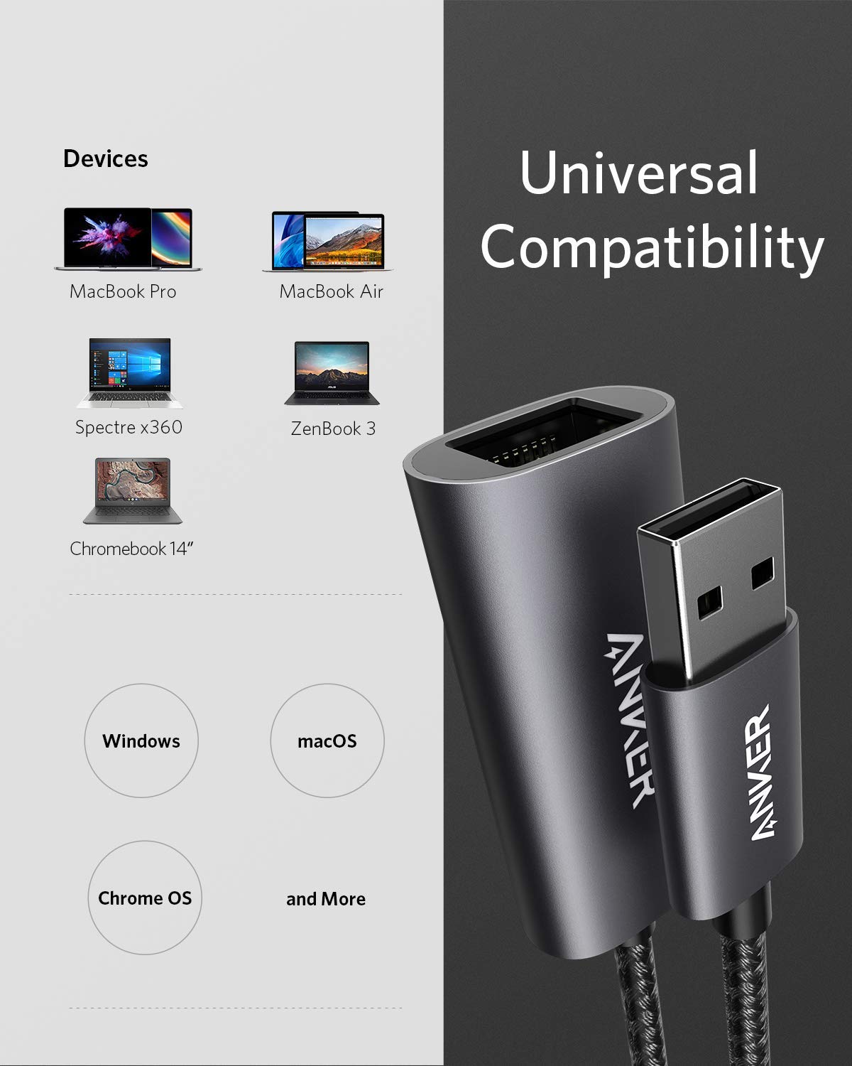 Anker Usb 3.0 To Ethernet Adapter, Powerexpand Usb 3.0 To Gigabit Ethernet Adapter, Aluminum Portable Usb A Adapter Compatible F