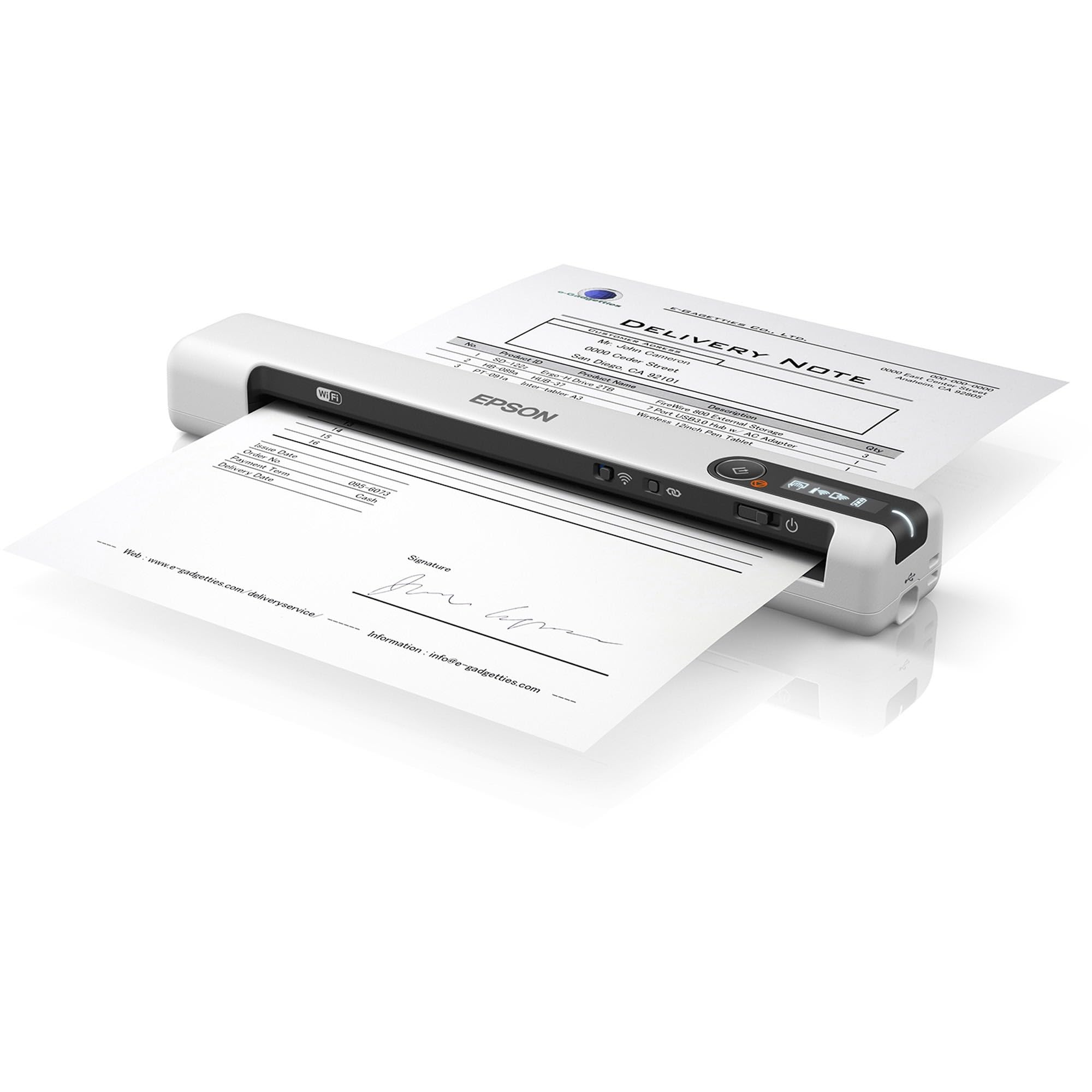 Epson Ds-80W Wireless Portable Sheet-Fed Document Scanner For Pc And Mac