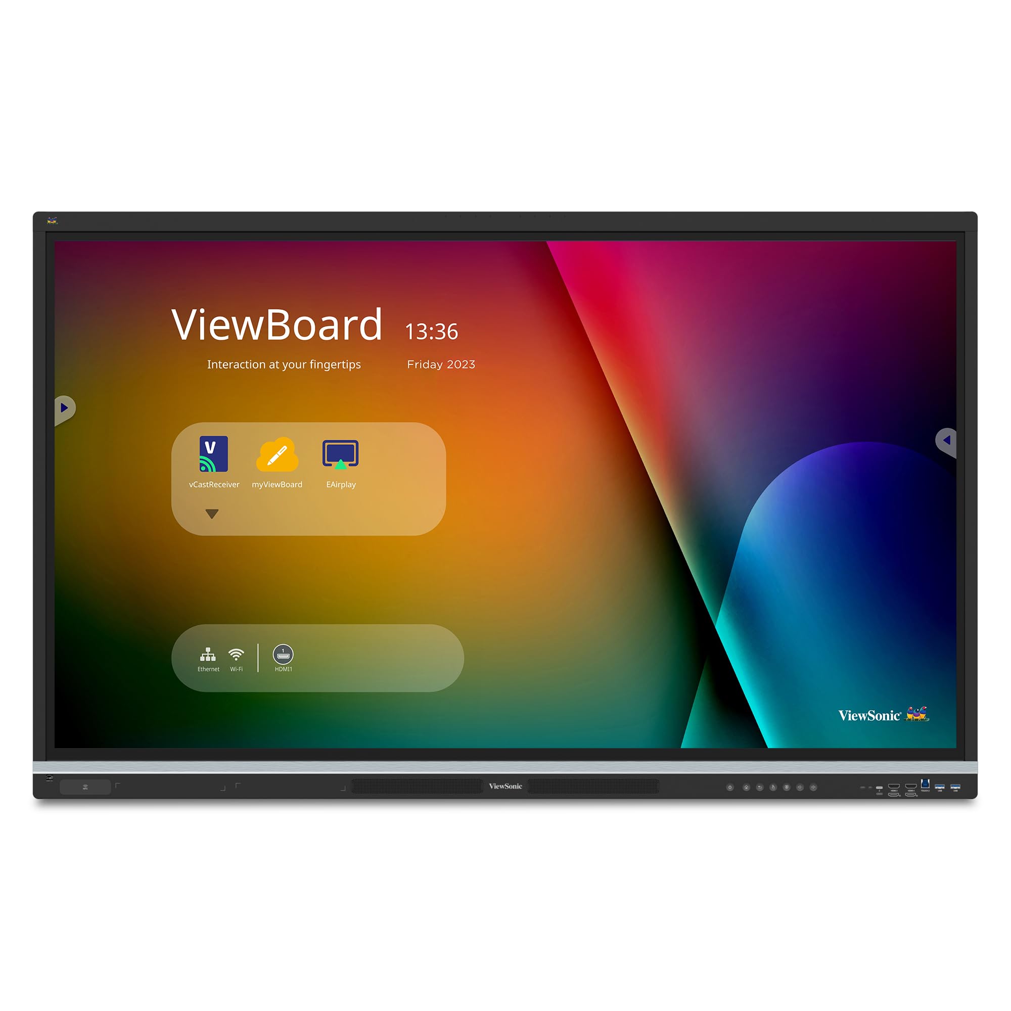 ViewSonic IFP5551 55 Inch 4K ViewBoard Interactive Smart Board with Integrated Education Software, Android 14, Google EDLA, 50-P
