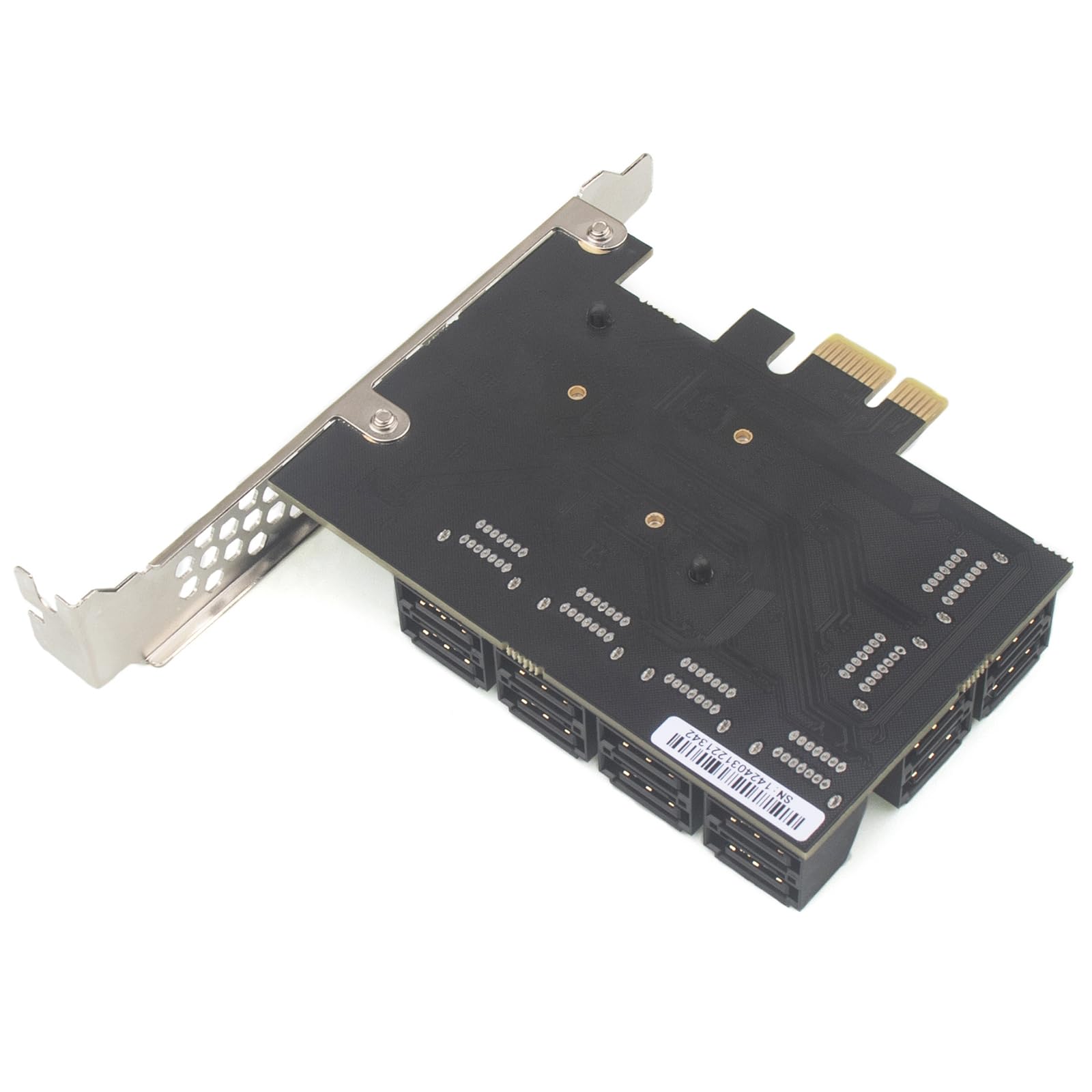 12 Port Pcie Sata Expansion Card With Sata Cables And 1:5 Sata Splitter Power Cable   Compatible With Windows, Linux, Mac Os, Na