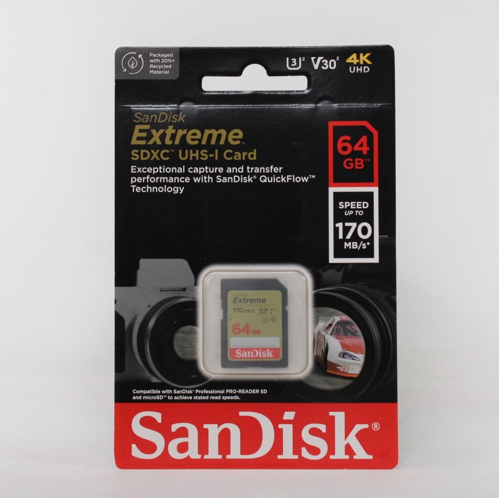 Sandisk 64Gb Extreme Sdxc Uhs I U3 Memory Card, Up To 150Mbs Read Speed