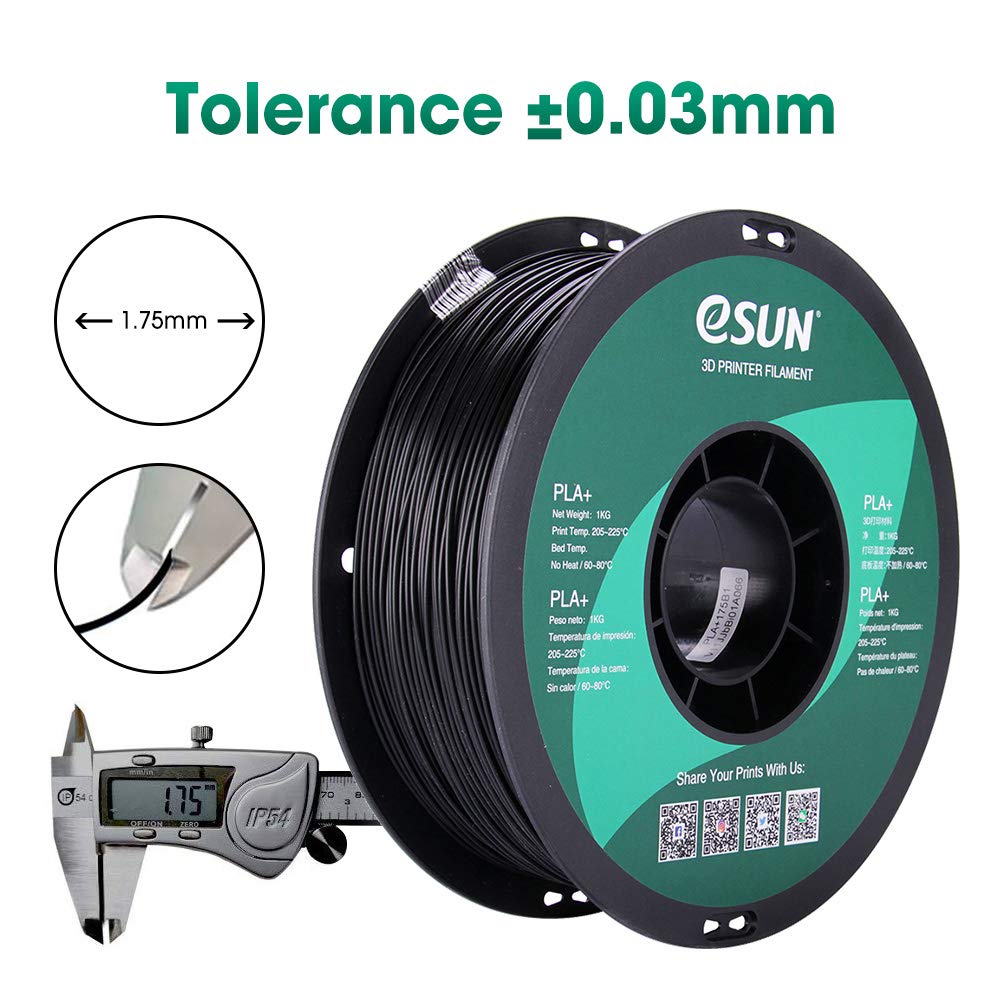 Esun Pla Pro (Pla+) 3D Printer Filament, Dimensional Accuracy +/  0.03Mm, 1Kg Spool, 1.75Mm, Black