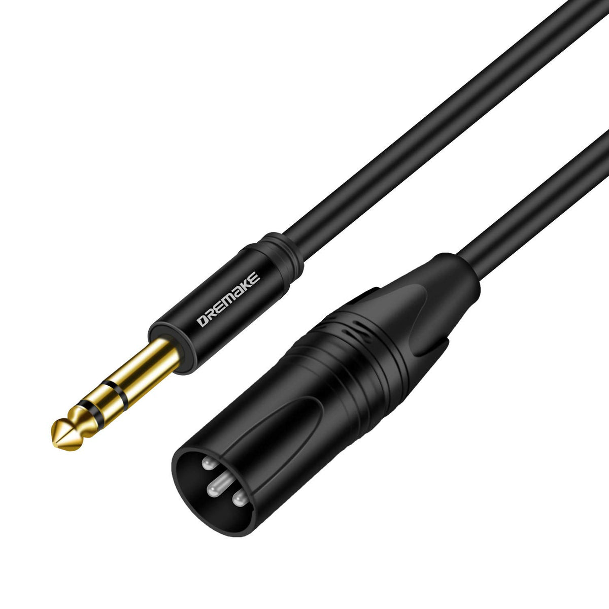 Dremake 33 Foot Trs Stereo 6.35Mm 1/4 Inch To Xlr Balanced Mic Cable Male To Male Audio Patch Cord For Speakers, Amplifier