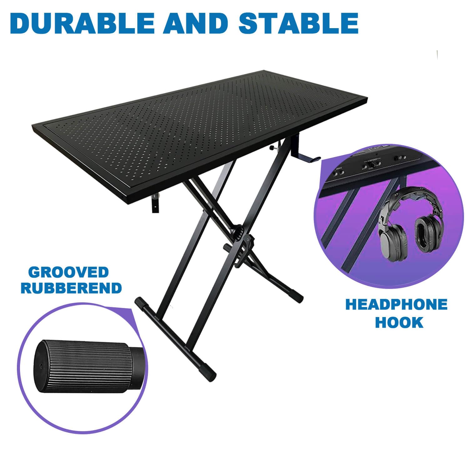 Jillsky Dj Table Stand Audio Mixer Stand Portable Booth - 35 X 17.3 Versatile Dj Booth Stand For Piano, Laptops, Controllers, Mi