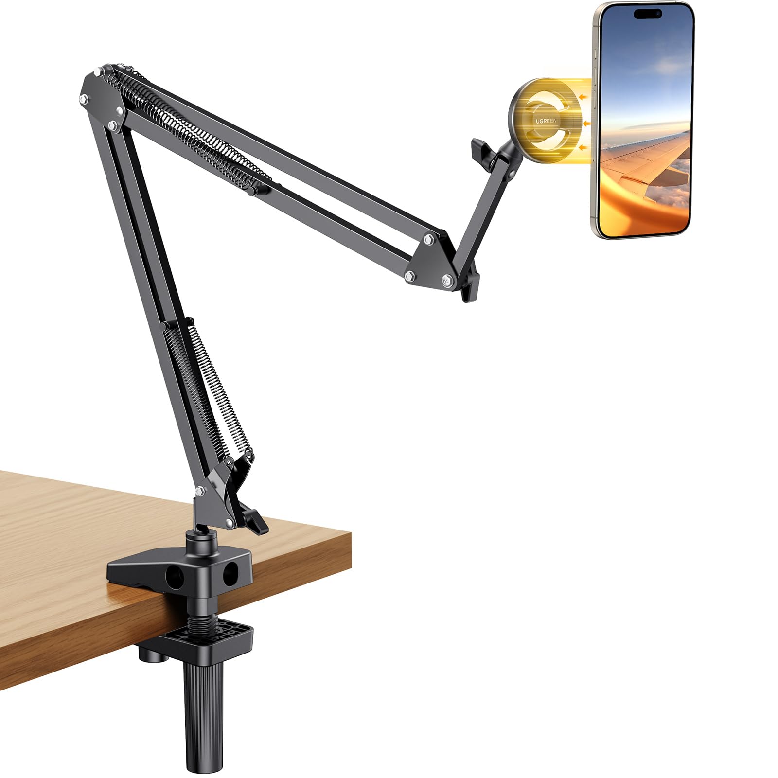 Ugreen Phone Desk Mount For Bed Magnetic Iphone Holder For Magsafe Upgraded Sturdy Arm Gooseneck Compatible With Iphone 16 15 14
