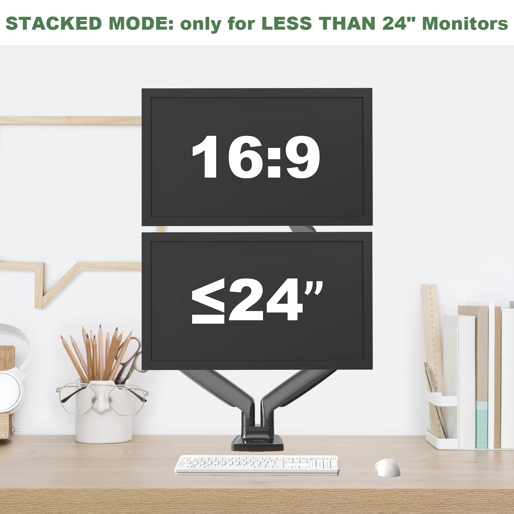 Upgravity Dual Monitor Mount, Dual Monitor Desk Mount For Two Ultrawide 22'' 34'' Flat/Curved Computer Screens, Fully Adjustable