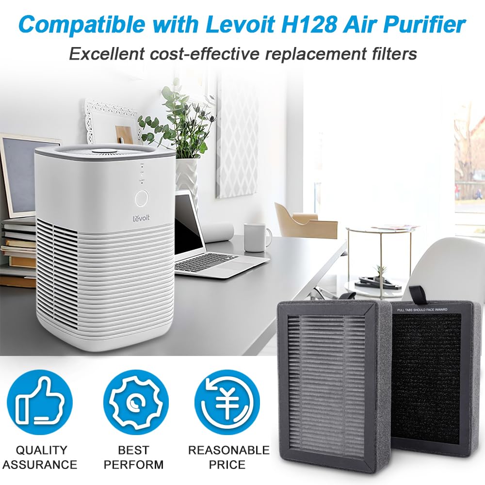 Keepow Lv H128 Replacement Filter 6 Pack Compatible With Levoit Lv H128/Puurvsas (Hm669A) / Rovacs (Rv60) Air Purifier, Lv H128