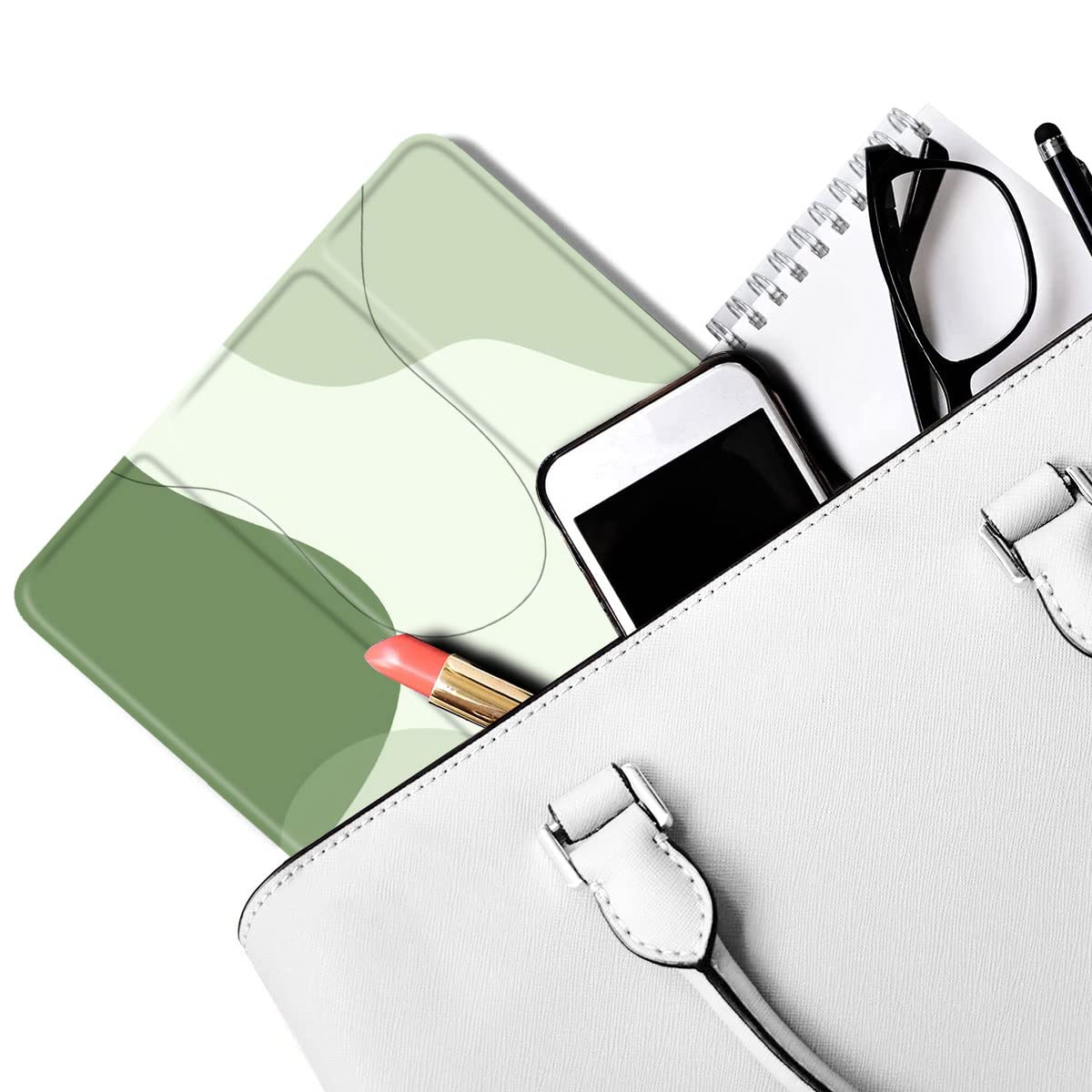 Maycari Abstract Line Art Sage Green Case For Ipad 9.7 Inch 2017/2018 With Pencil Holder, Aesthetic Ipad 5Th/6Th Generation Prot