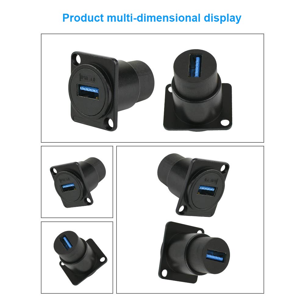 Toronce Usb3.0 D Series Panel Mount Connector | D Usb 3.0 Usb 3.0 Pass Through Connector
