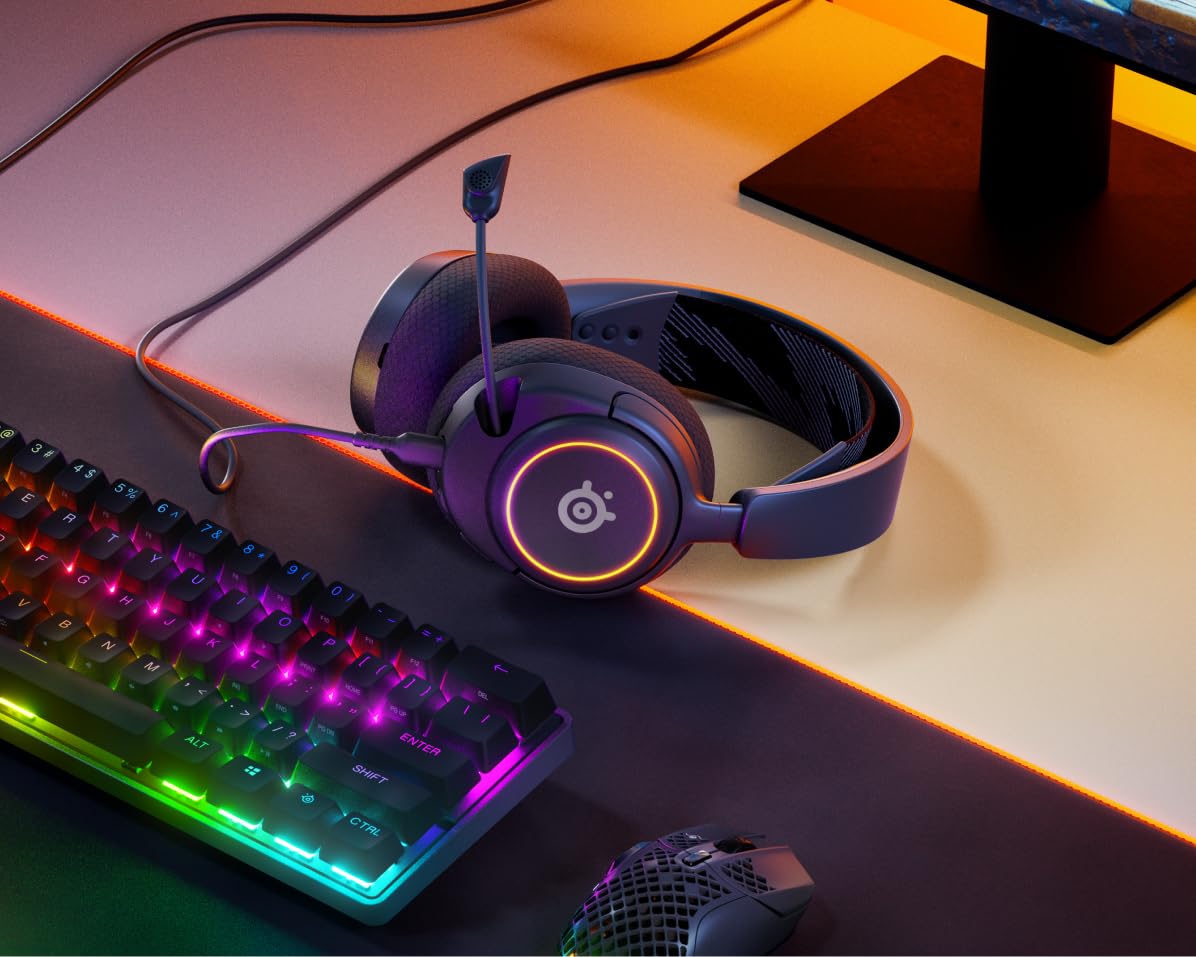 Steelseries Arctis Nova 3 - Usb-C Gaming Headset For Pc, Ps4, Ps5 & Switch - Rgb Lights - Hi-Fi Drivers - 360 Spatial Audio - Ai