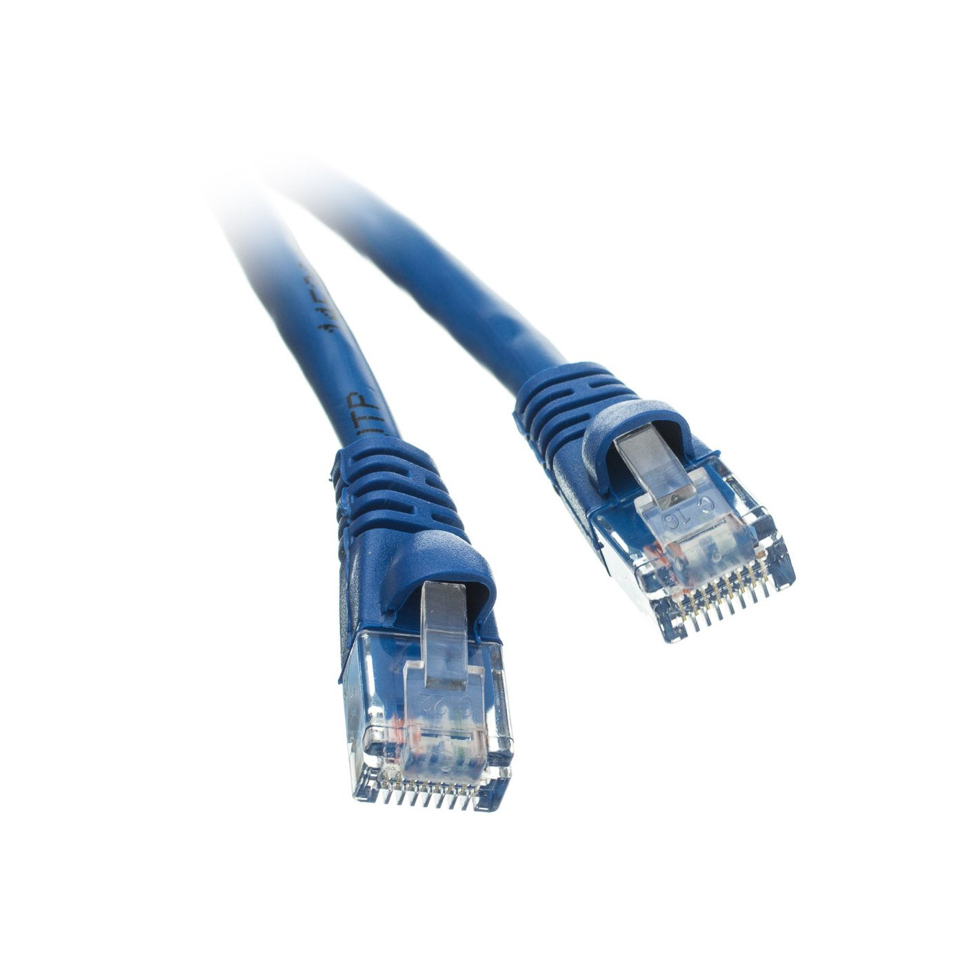 CableWholesale CAT5E Cable with UTP Molded Boot 350MHz 1 Feet Blue, 10X6-06101