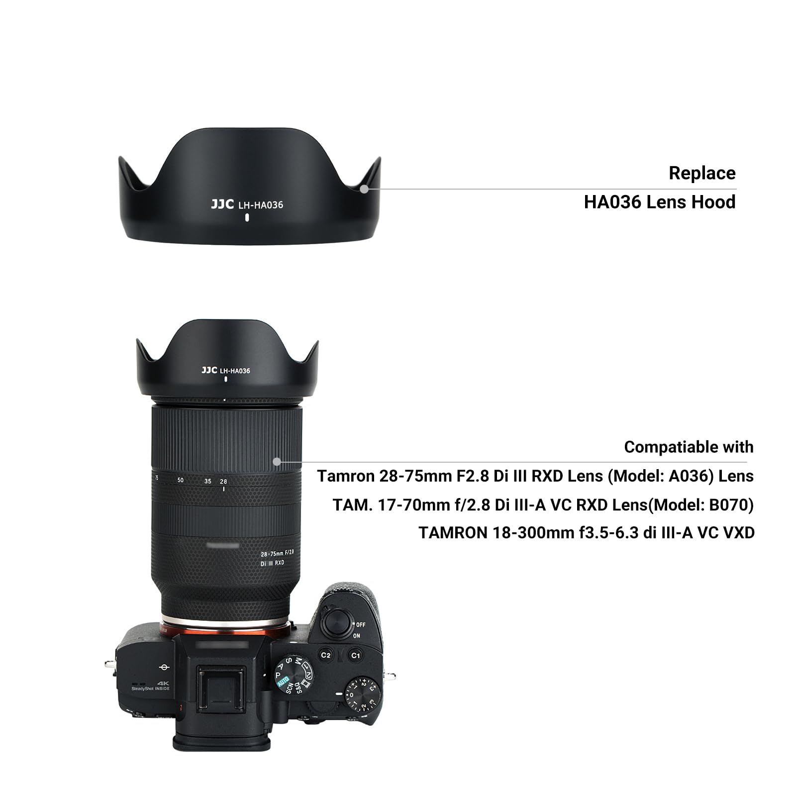 Lens Hood For Tamron 28 75Mm F2.8 Di Iii Rxd Lens (Model: A036),Tam. 17 70Mm F2.8 Di Iii A Vc Rxd (Model: B070),Tam. 18 300Mm F3