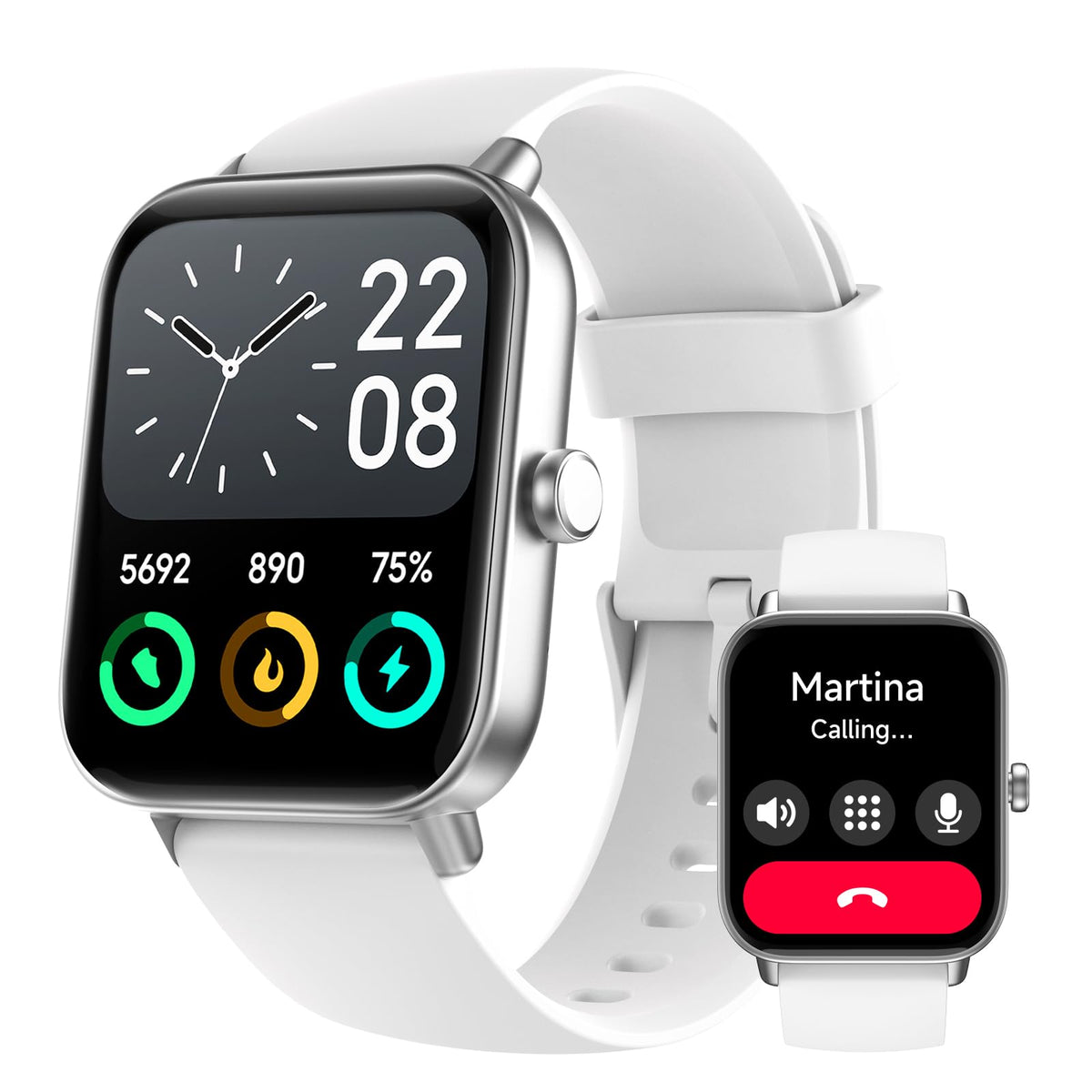 Fitpolo Smart Watch For Men Women,1.8� Touchscreen, Bluetooth Call, Alexa Built In,24/7 Heart Rate,Spo2 Monitor,Step Counting,Sleep Tracking, Ip68 Waterproof Fitness Tracker Watch For Android Iphone