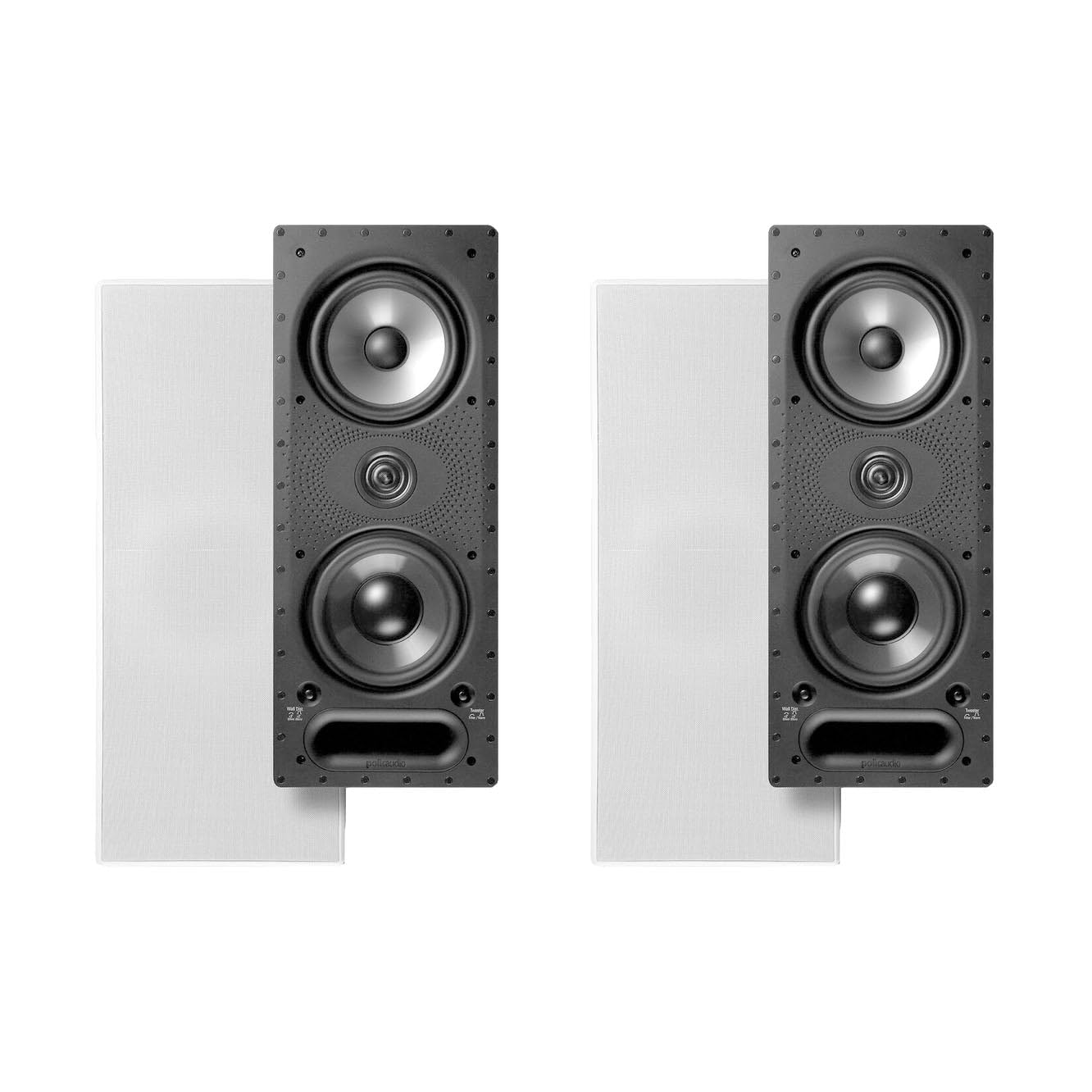 Polk Audio Vanishing Series 265-LS in-Wall 3-Way Loudspeakers | 2 Speakers | Rotating Cam System for Easy Installation | White G