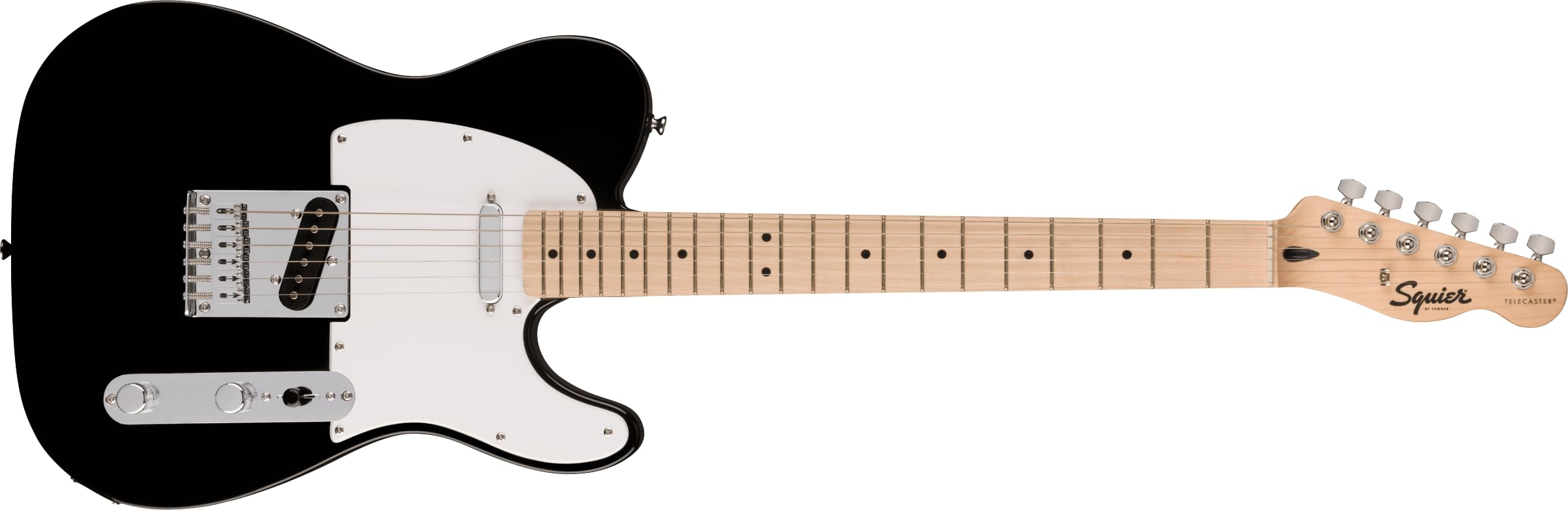Squier Sonic Telecaster Electric Guitar, with 2-Year Warranty, Black, Maple Fingerboard
