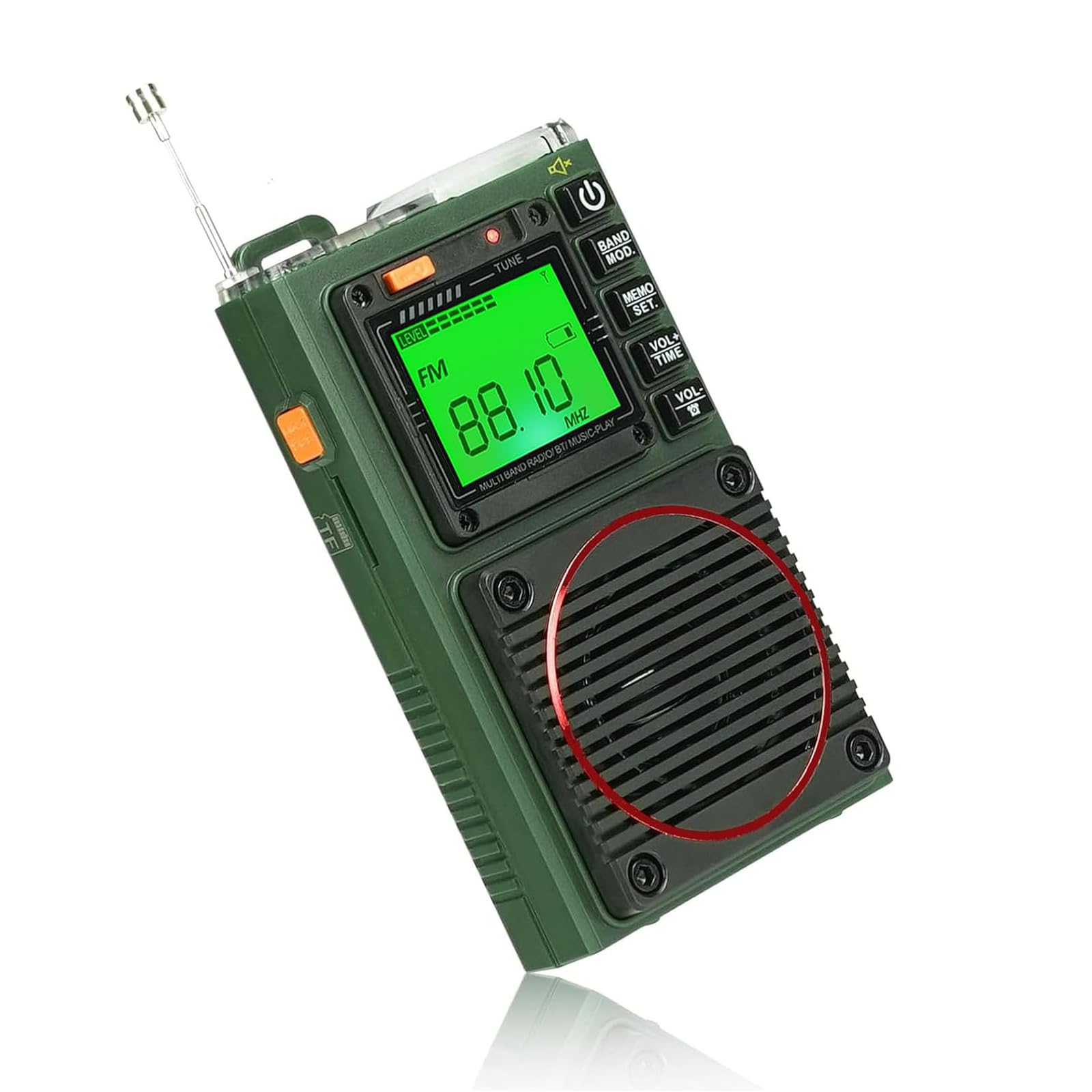 Retekess Tr111 Shortwave Radio, Pocket Radio With Bluetooth, Am Fm Sw Vhf Wb Radio With App Control, Tf, Clock, Alarm, Sleep Timer, Sos, Flashlight