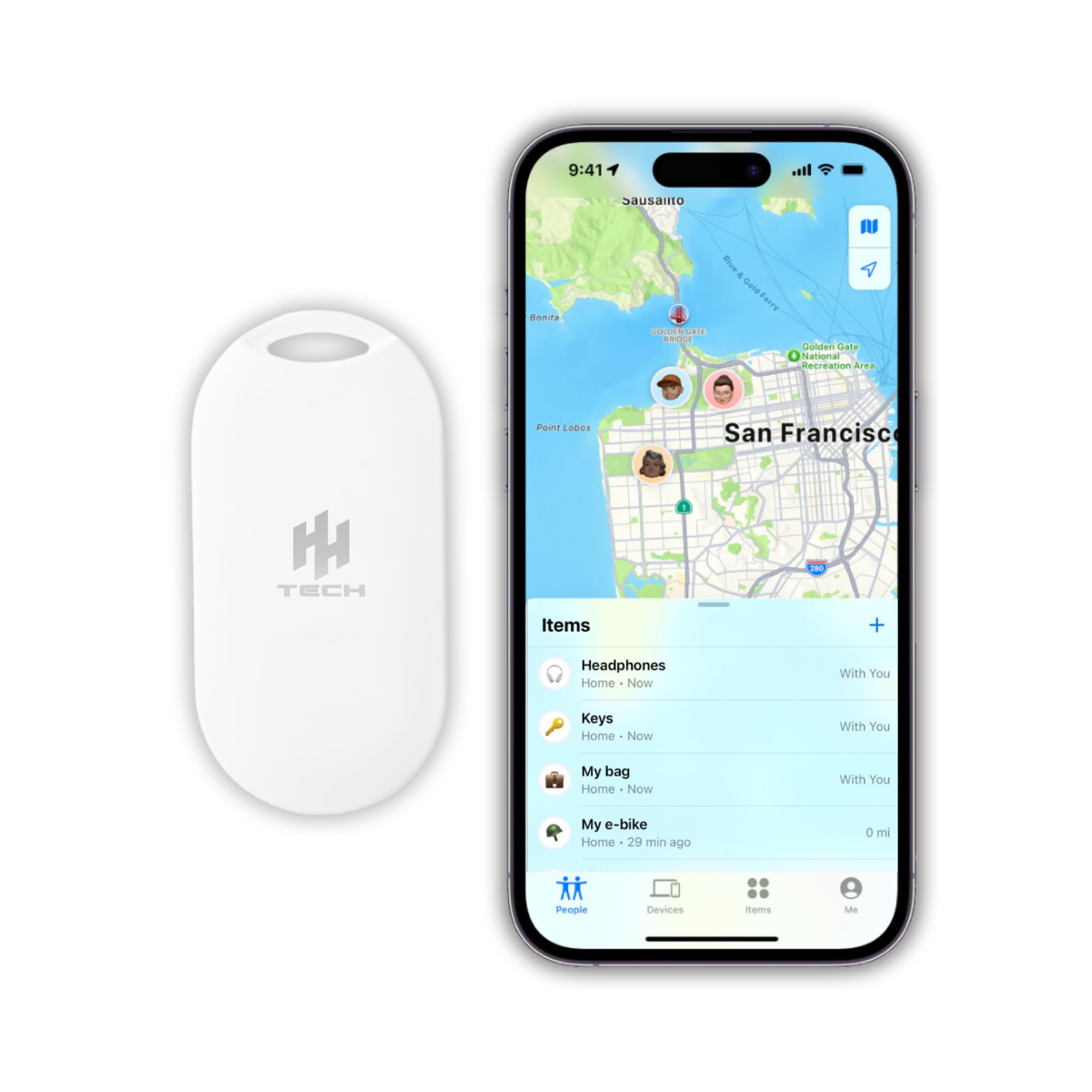 Hh Tech Smart Tag For Apple Ios Devices, Key Tracker, Item Finder, Luggage Tag, Mini Tracker, Easily Track Your Wallet, Bag, Sui