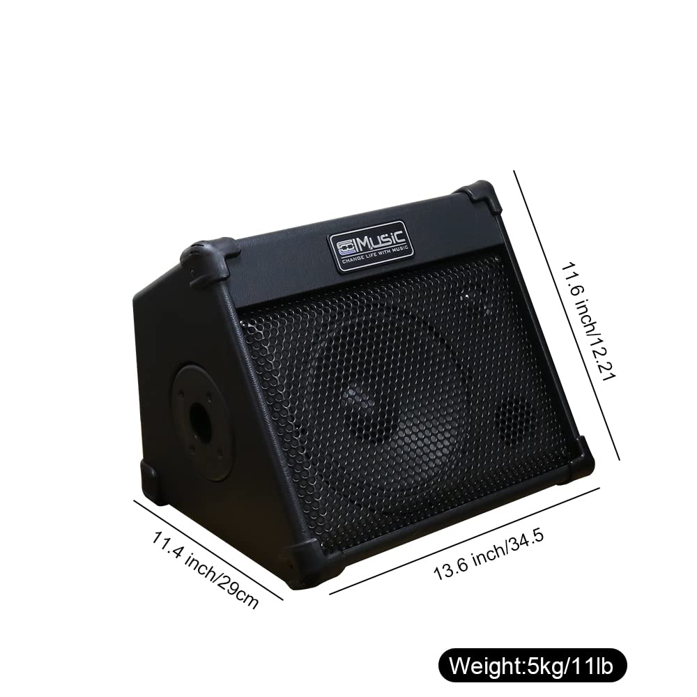 Coolmusic Portable Acoustic Guitar Amplifier, For Performers On The Go, Built In Bluetooth (40W Battery Powered)
