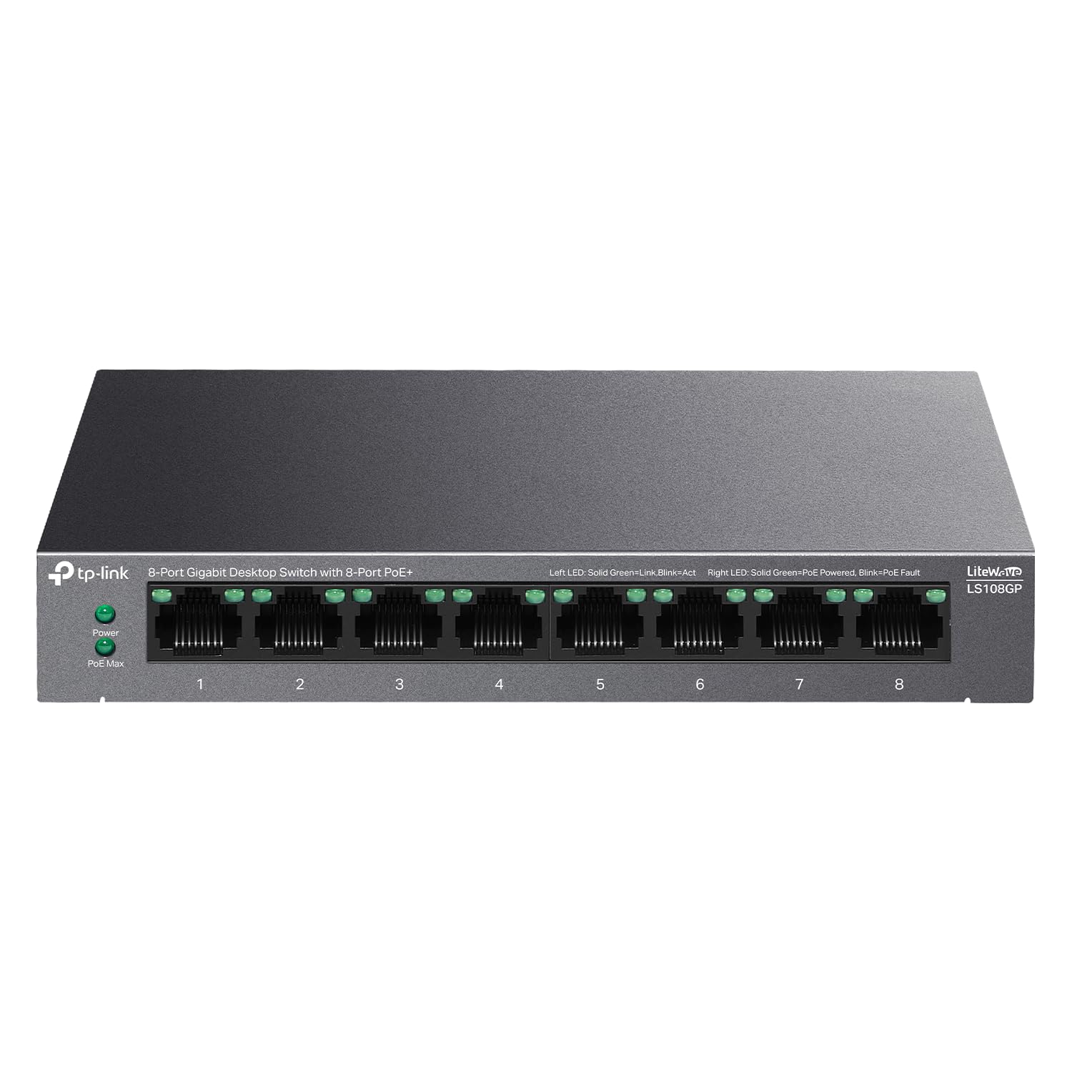 Tp Link Ls108Gp | 8 Port Poe Gigabit Ethernet Switch | 8 Poe+ Port @ 62W | Plug & Play | Extend Mode | Poe Auto Recovery | Deskt