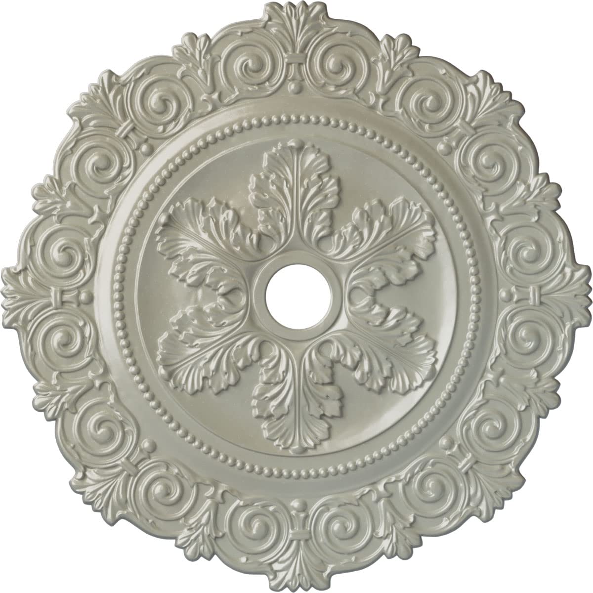 Ekena Millwork CM33SCFCS 33-1/4 x 3-5/8 x 1 Scroll Medallion Ceiling Medallion, Flash Copper