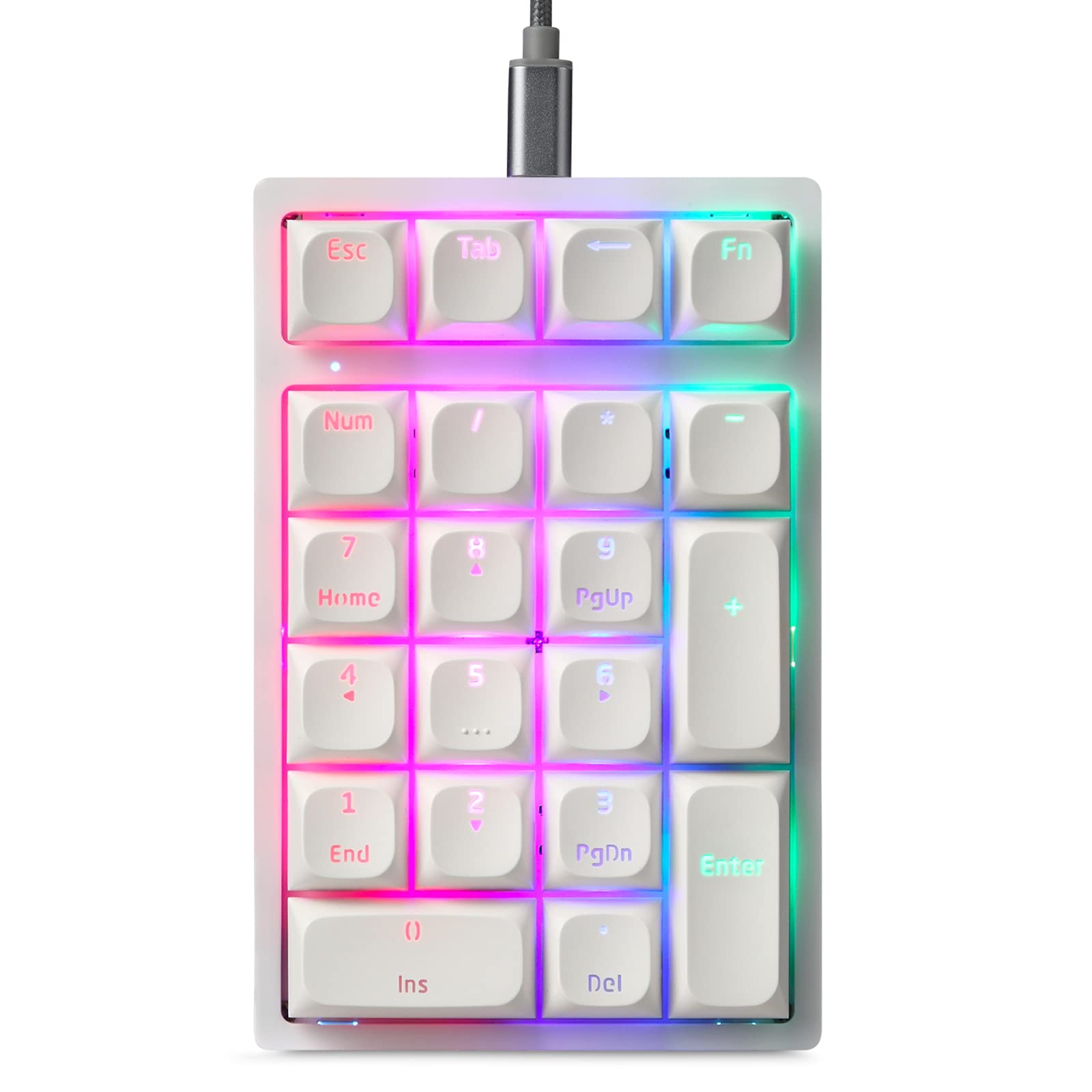 Motospeed Mechanical Numeric Keypad Hot Swap Gateron Switch Wired Gaming Keypad Rgb Backlit Pbt Keycap 21 Keys Mini Numpad Porta