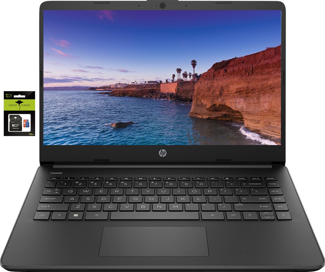 HP 14 Laptop Stream Ultral Light for Students and Business, Quad-core Intel Celeron Processor, 8GB RAM, 256GB Storage (128GB eMM