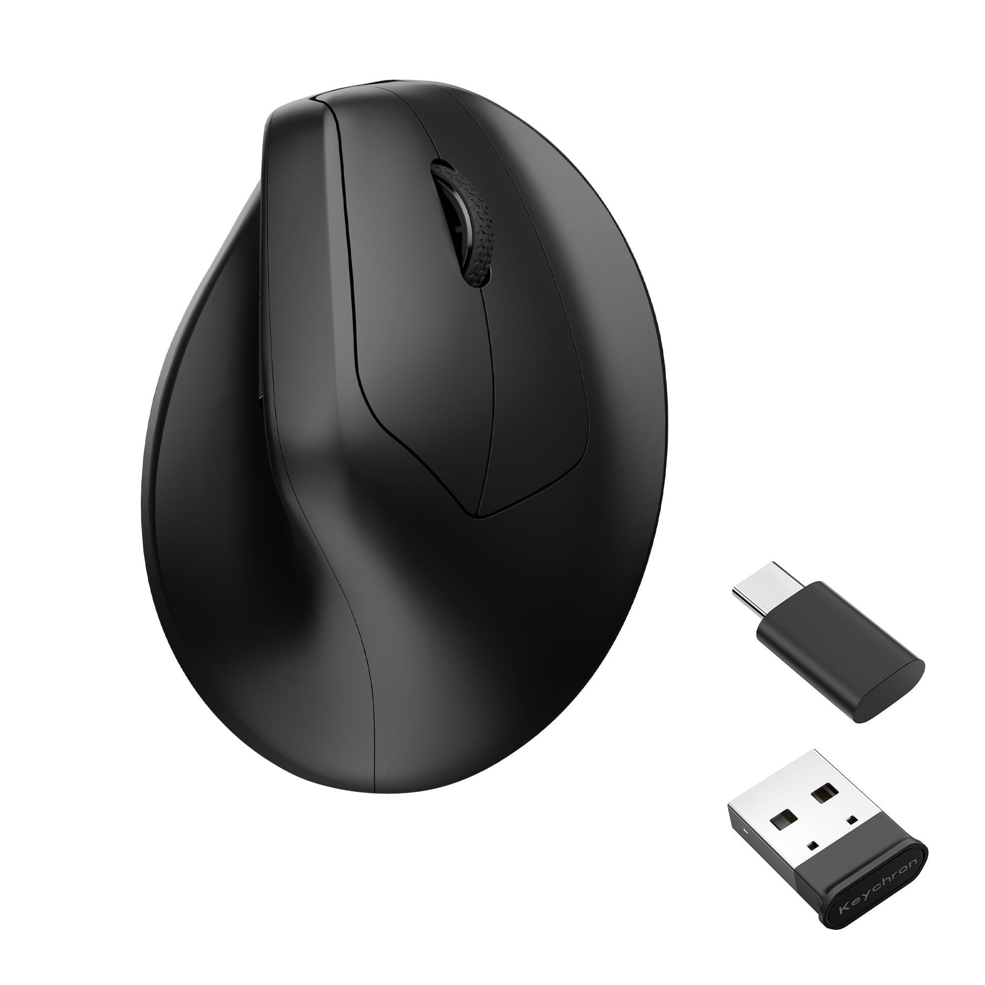 Keychron M5 1K Wireless Vertical Mouse with Thumb Wheel, Silent Clicks
