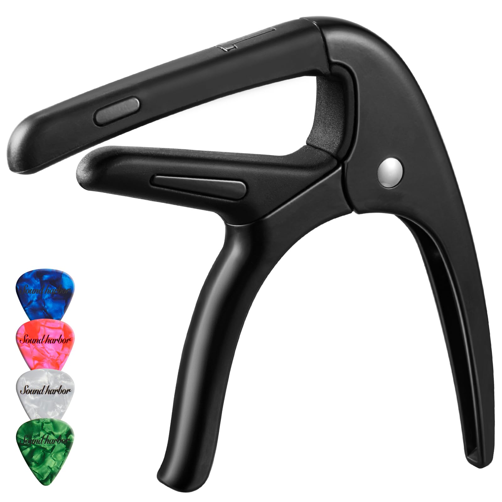 Guitar Capo For Acoustic And Electric Guitars With 4 Picks For Free,Black