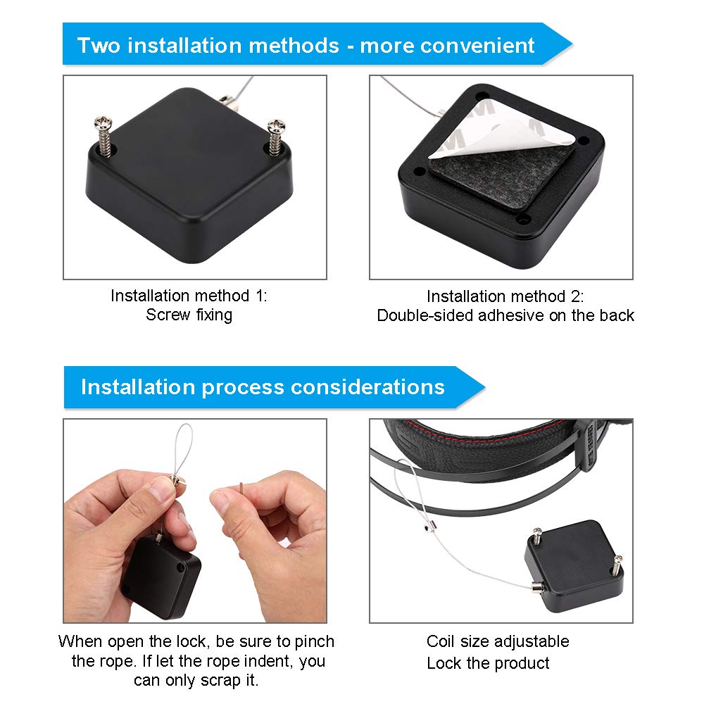 Loradar Retractable Cable Lock With Cable Tethers Customizable Cable Tether Stop Lost Of Conference All Kinds Adapters And Safet