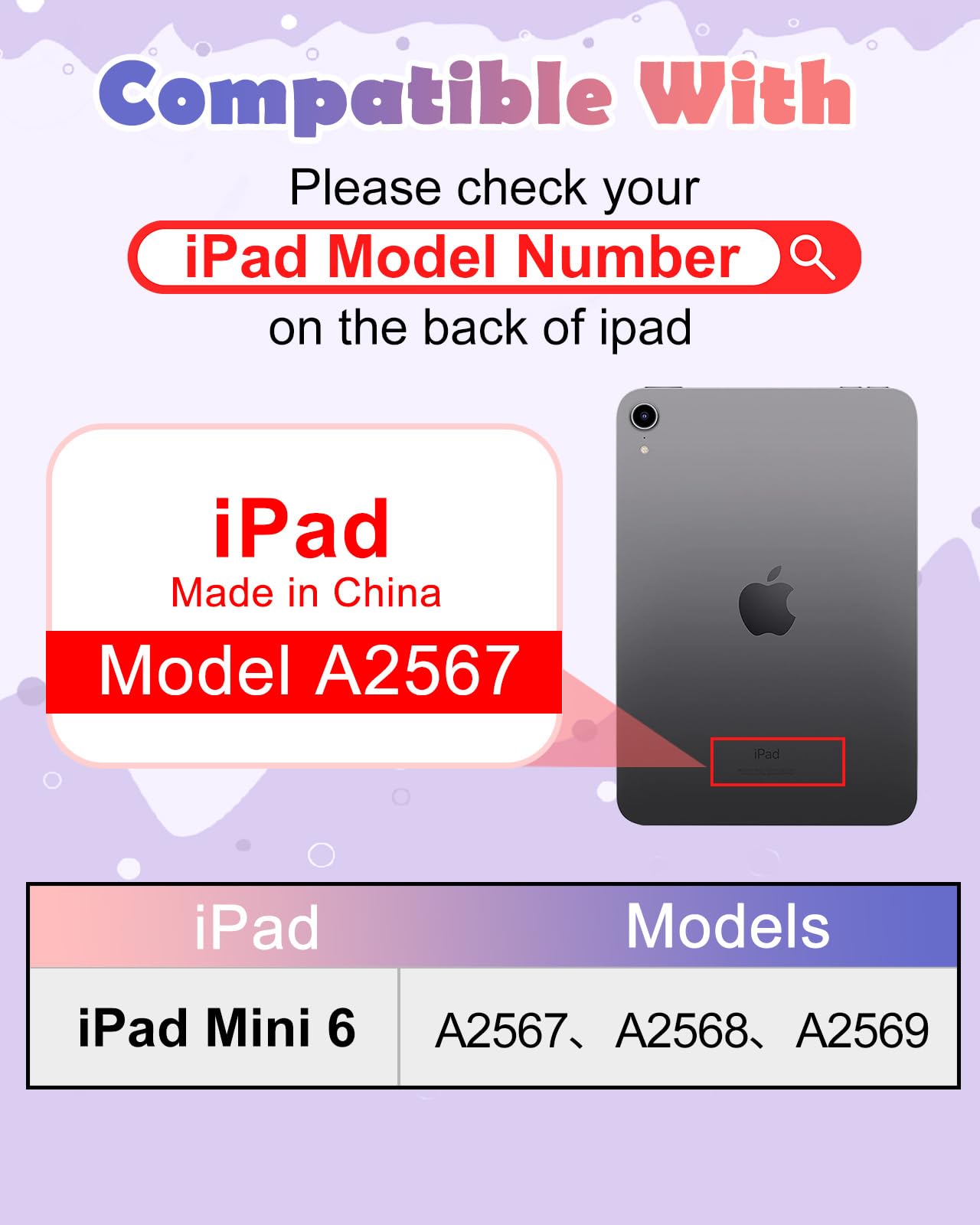 Wazzasoft For Ipad Mini 6 Case 8.3 Inch Girls Cute Black Cat Cover Girly Kawaii 3D Cartoon Women Kitten With Rotating Handle Sta