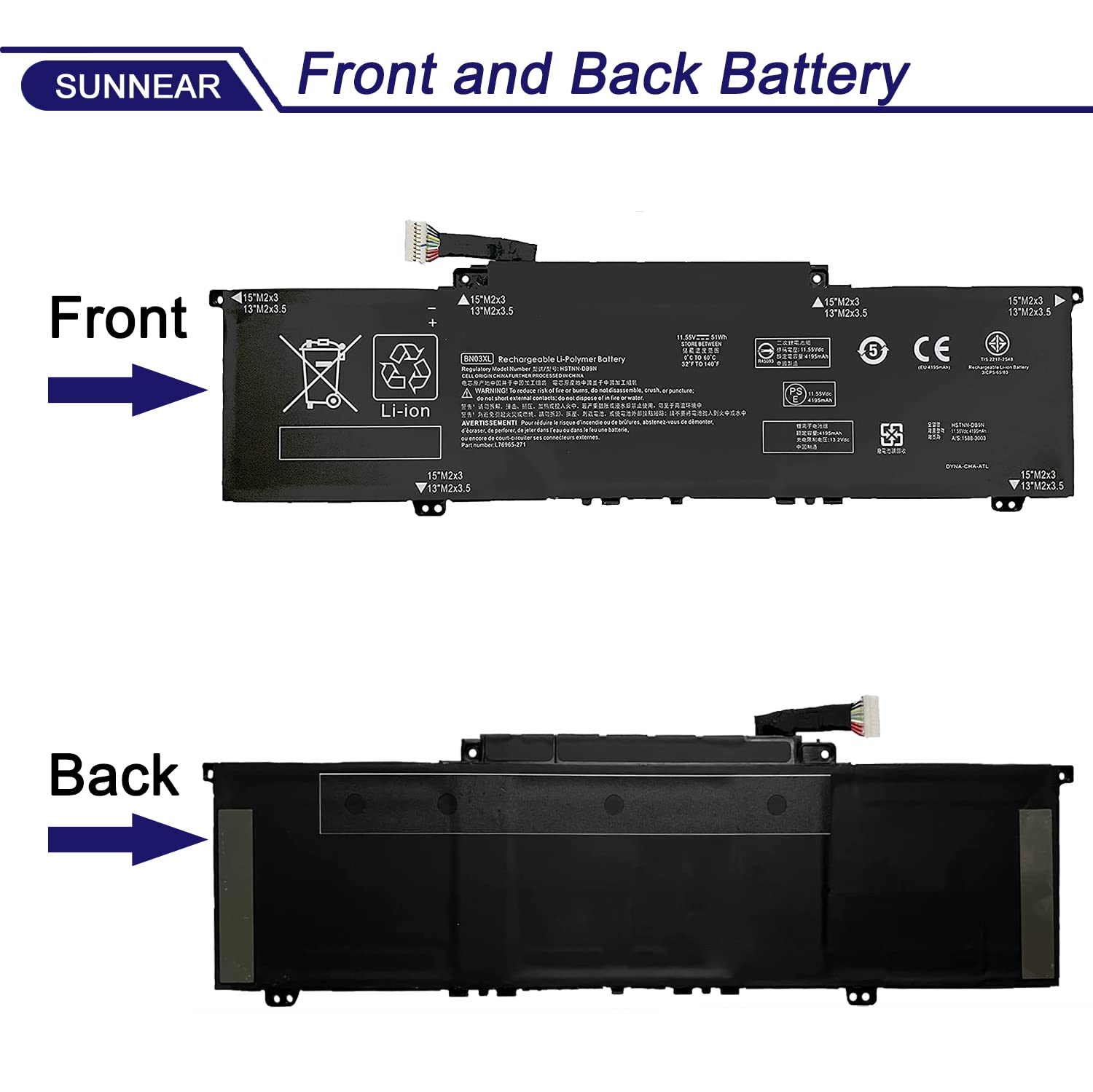 Sunnear Bn03Xl Laptop Battery Replacement For Hp Envy 13 13 Ba 13 Ar 13 Ay Envy X360 15 2020 15 Ed 15M Ee 15M Ee0013Dx 15M Ee002