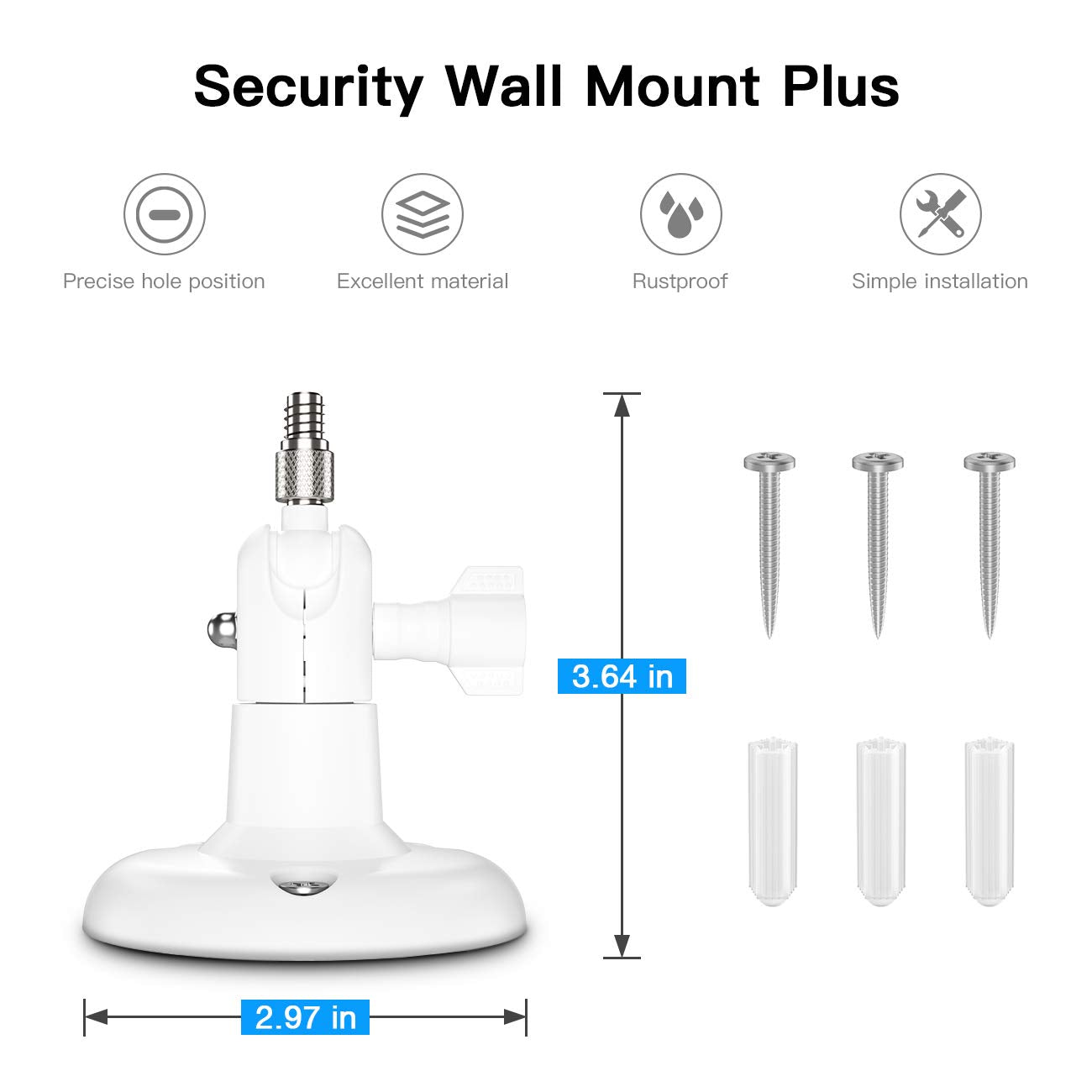 Koroao ?Upgraded Version? Indoor/Outdoor Security Wall Mount For All Arlo Camera, Arlo Ultra, Arlo Essential, Eufycam 2   More Stable And Flexible Arlo Accessories(3 Pack,White)