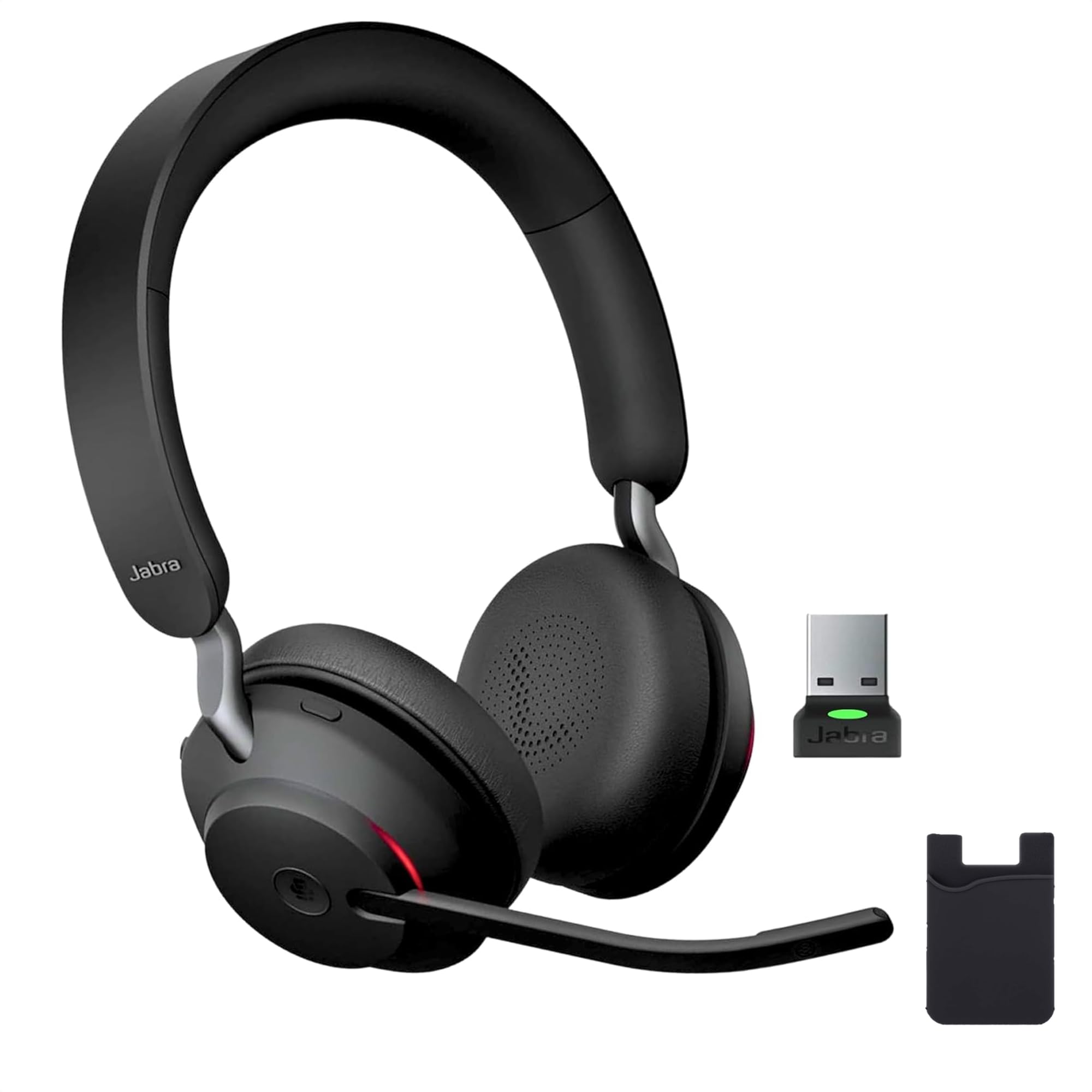 Evolve2 65 Wireless Headset MS, Bluetooth Dongle, Compatible with Zoom, Teams, Webex, Laptop, Phone Calls, Vonage, 8x8, 26599-99