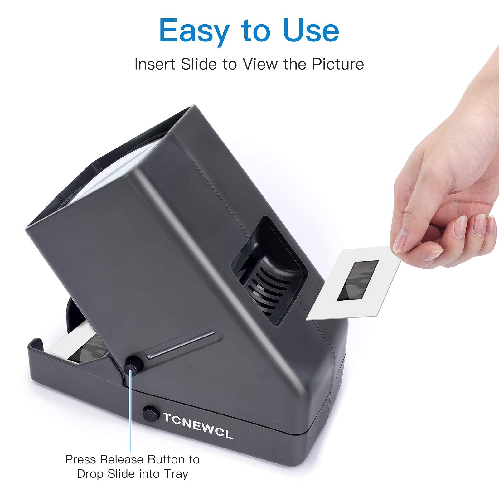 35Mm Slide And Film Viewer, Negative Viewer, Desk Top Led Lighted Illuminated Viewing, 3X Magnification, Usb Powered