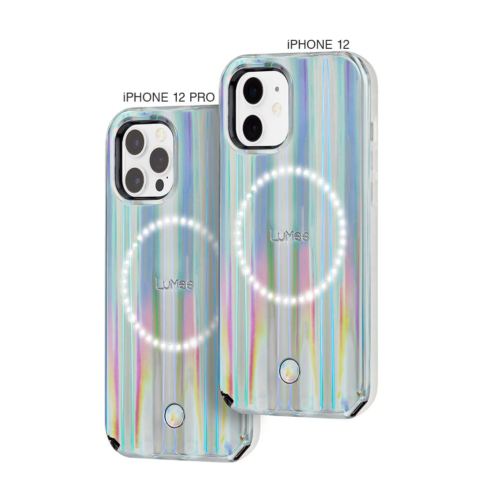 Lumee Halo By Paris Hilton   Holographic   Light Up Selfie Case For Iphone 12 And Iphone 12 Pro (5G)   Front & Rear Illumination
