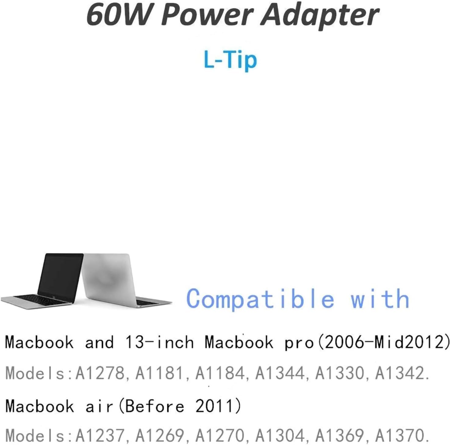 Mac Book Pro Charger   60W L Tip Replacement For Ac Power Adapter, Compatible With Mac Book Pro 13 Inch Before 2012