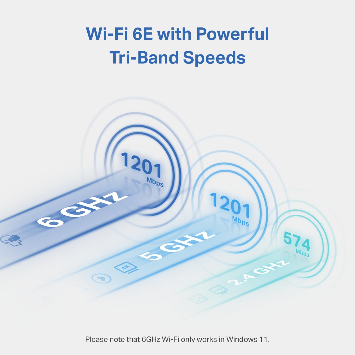 Tp Link Wifi 6E Usb Adapter For Desktop Pc   (Archer Txe50Uh) Axe3000 Tri Band Wireless Network Adapter, Ultra Low Latency, Mu M