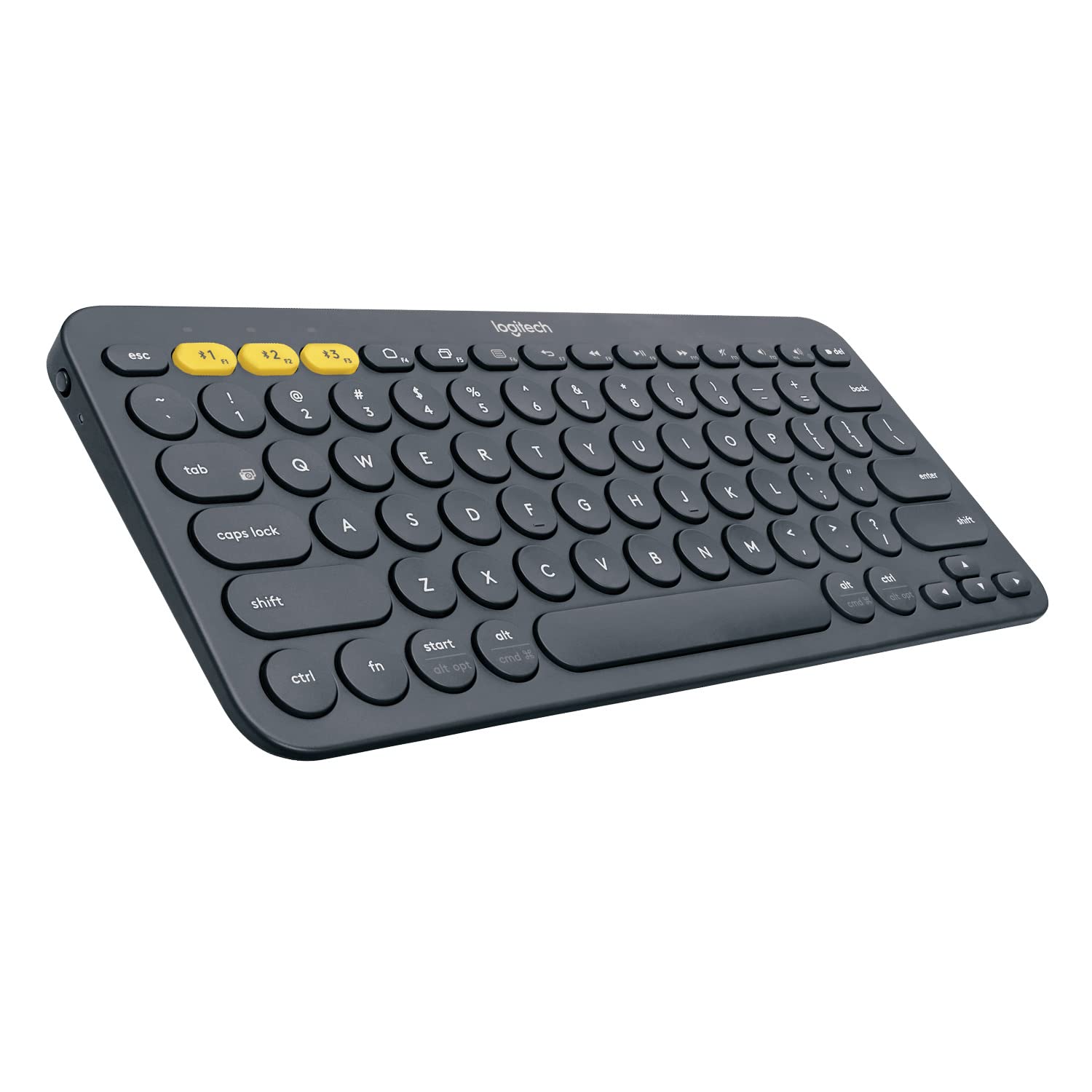 Logitech K380 Pebble Multi-Device Bluetooth Keyboard - Windows, Mac, Chrome OS, Android, iPad, iPhone, Apple TV Compatible - wit