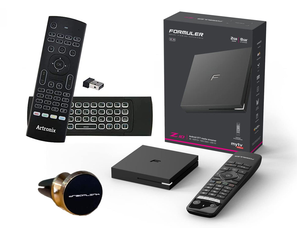 Formuler Z10 Android 10 Dual Band 5G Lan 2Gb Ram 8Gb Rom 4K + Extra Air Remote Keyboard Backlit + Extra Magnetic Car Mount