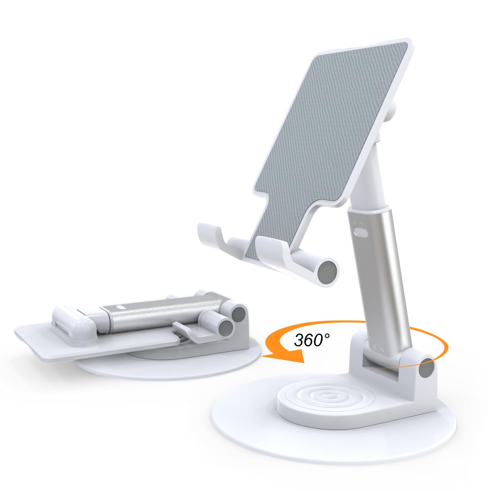 KOTUDAY Cell Phone Stand for Desk Swivel, Phone Holder Stand Foldable, Portable Hands Free Mobile Phone Stand for Office, Travel