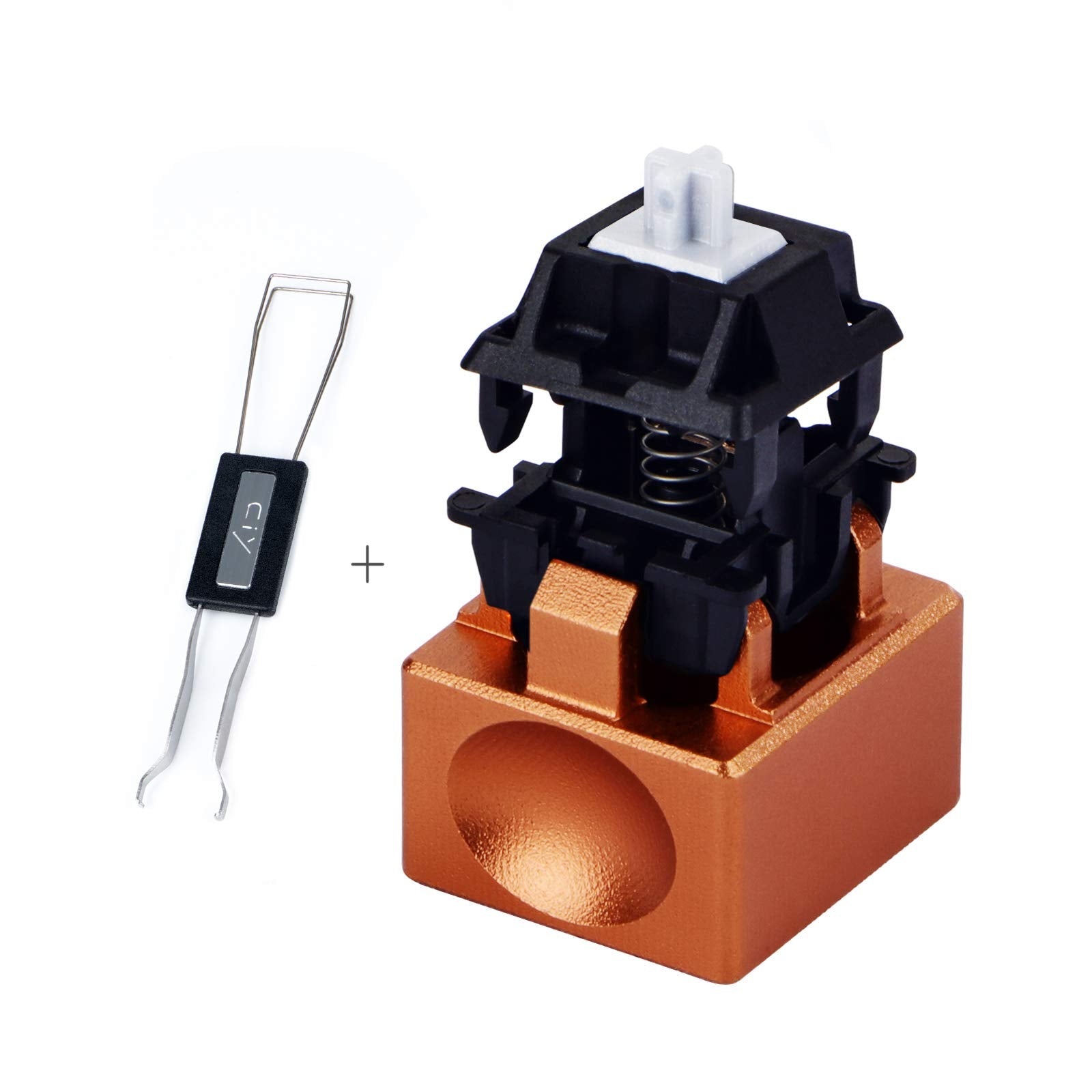 Aluminum Alloy Switch Opener With Keycap Puller For Cherry Mx Switches   Orange