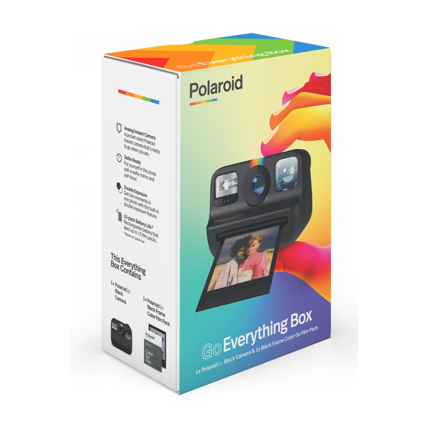 Polaroid Go Everything Box Black Camera And Black Frame Instant Film Bundle (6215)